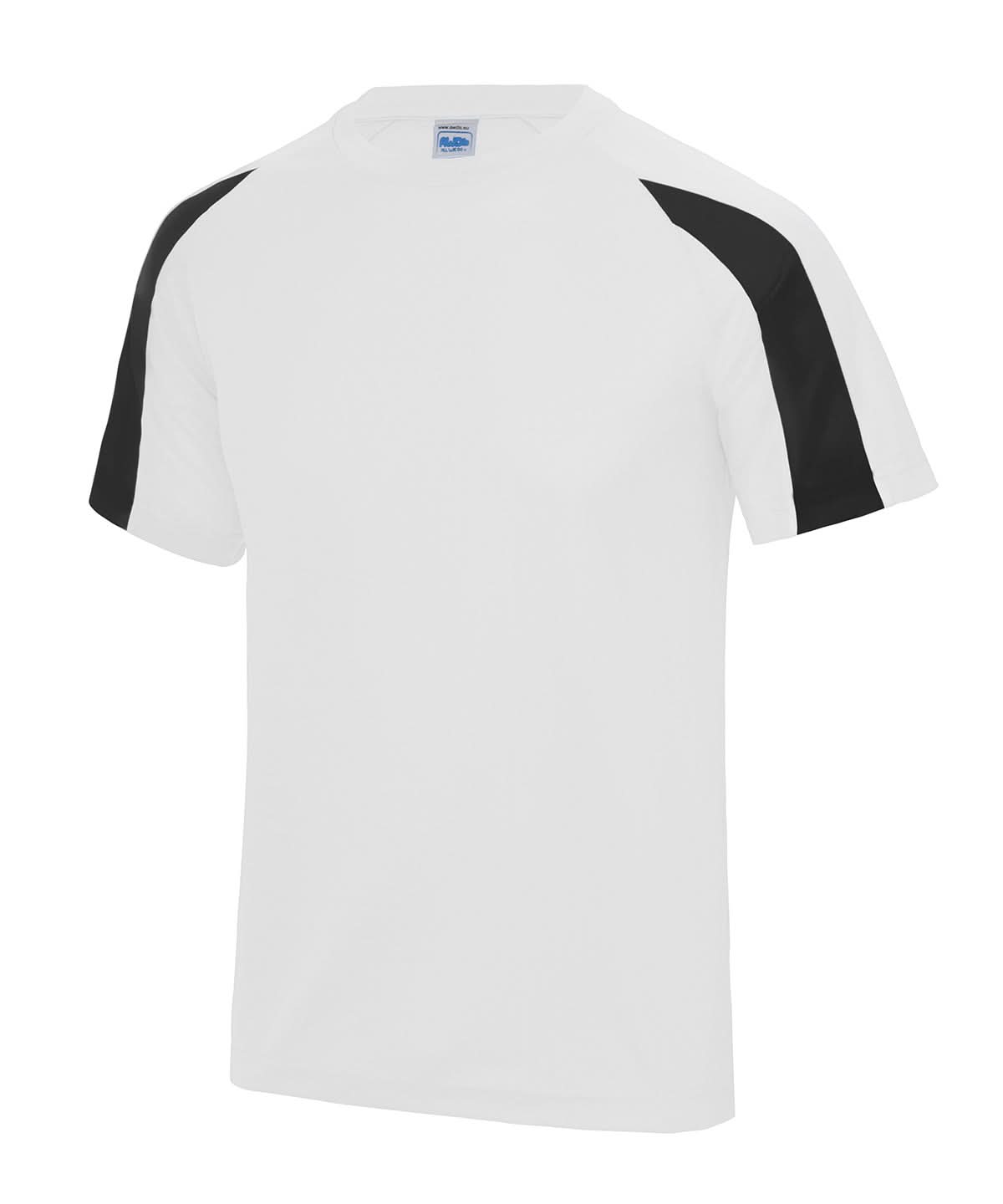 AWDis Just Cool Contrast cool T JC003 - Arctic White Jet Black - Customisable T-Shirts