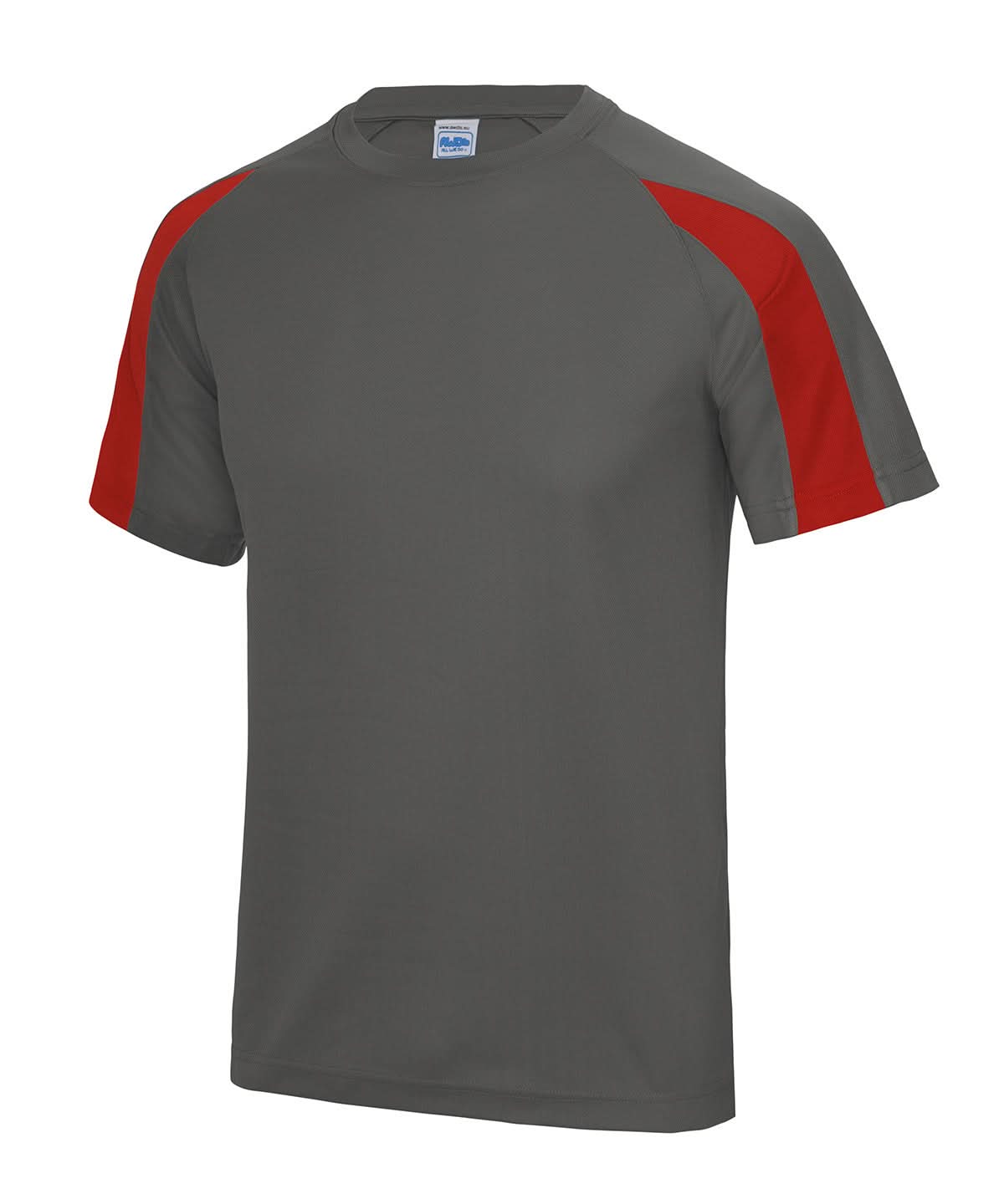 AWDis Just Cool Contrast cool T JC003 - Charcoal Fire Red - Customisable T-Shirts