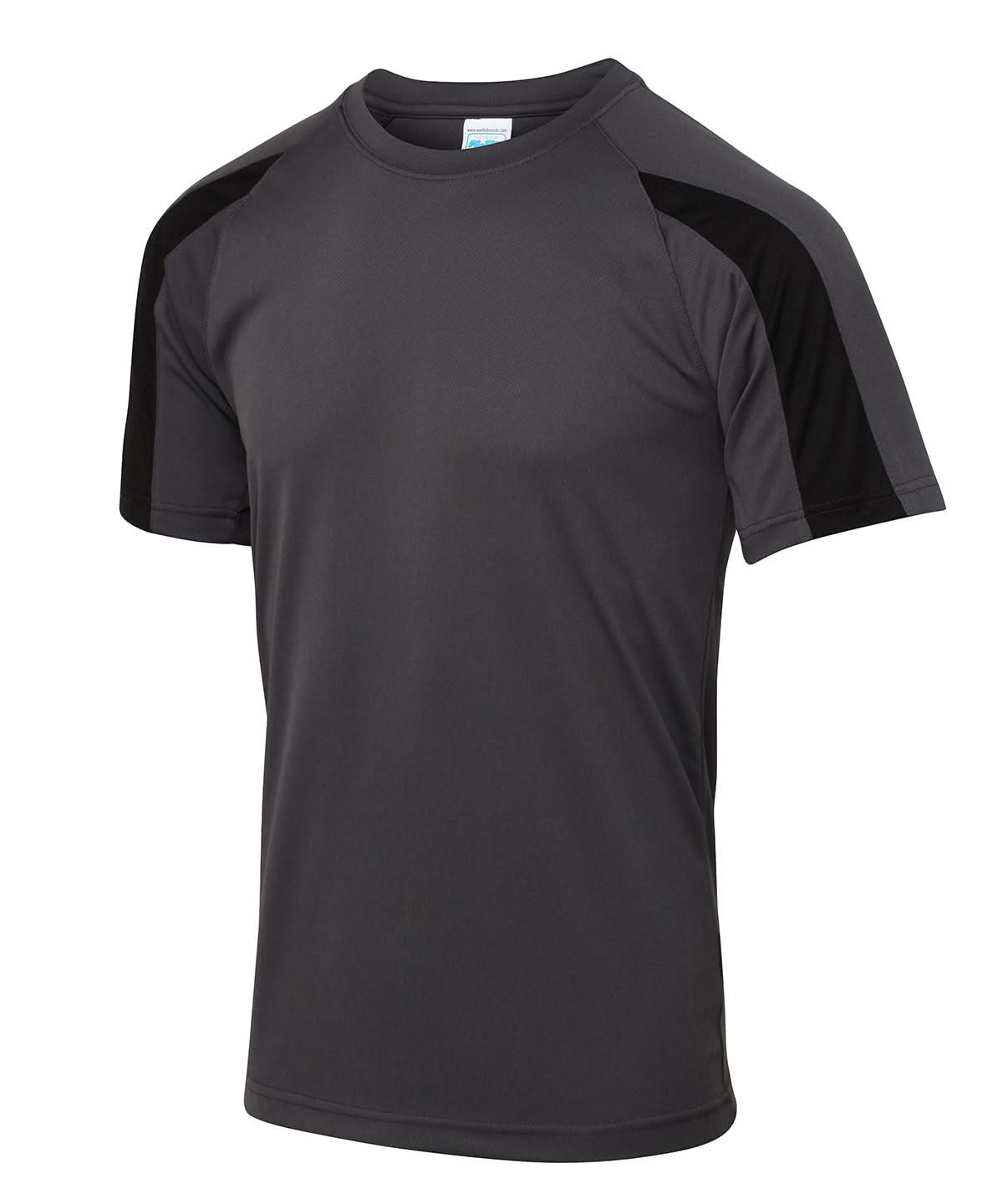 AWDis Just Cool Contrast cool T JC003 - Charcoal Jet Black - Customisable T-Shirts
