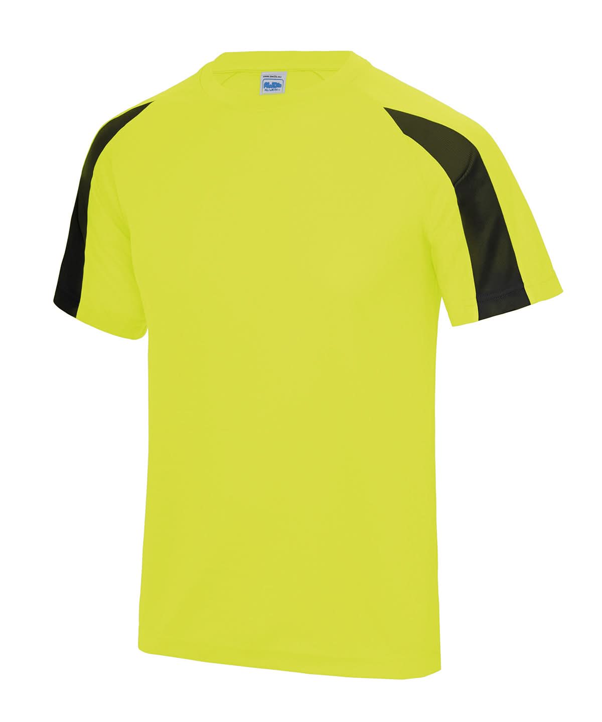 AWDis Just Cool Contrast cool T JC003 - Electric Yellow Jet Black - Customisable T-Shirts