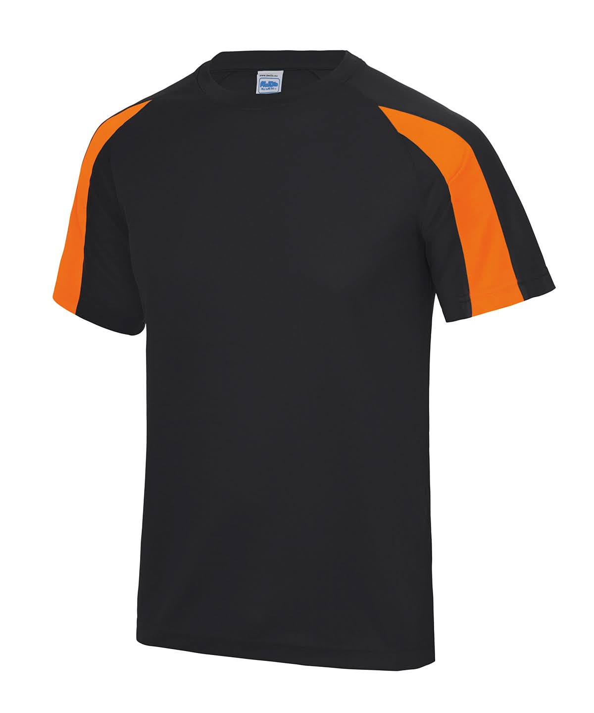 AWDis Just Cool Contrast cool T JC003 - Jet Black Electric Orange - Customisable T-Shirts