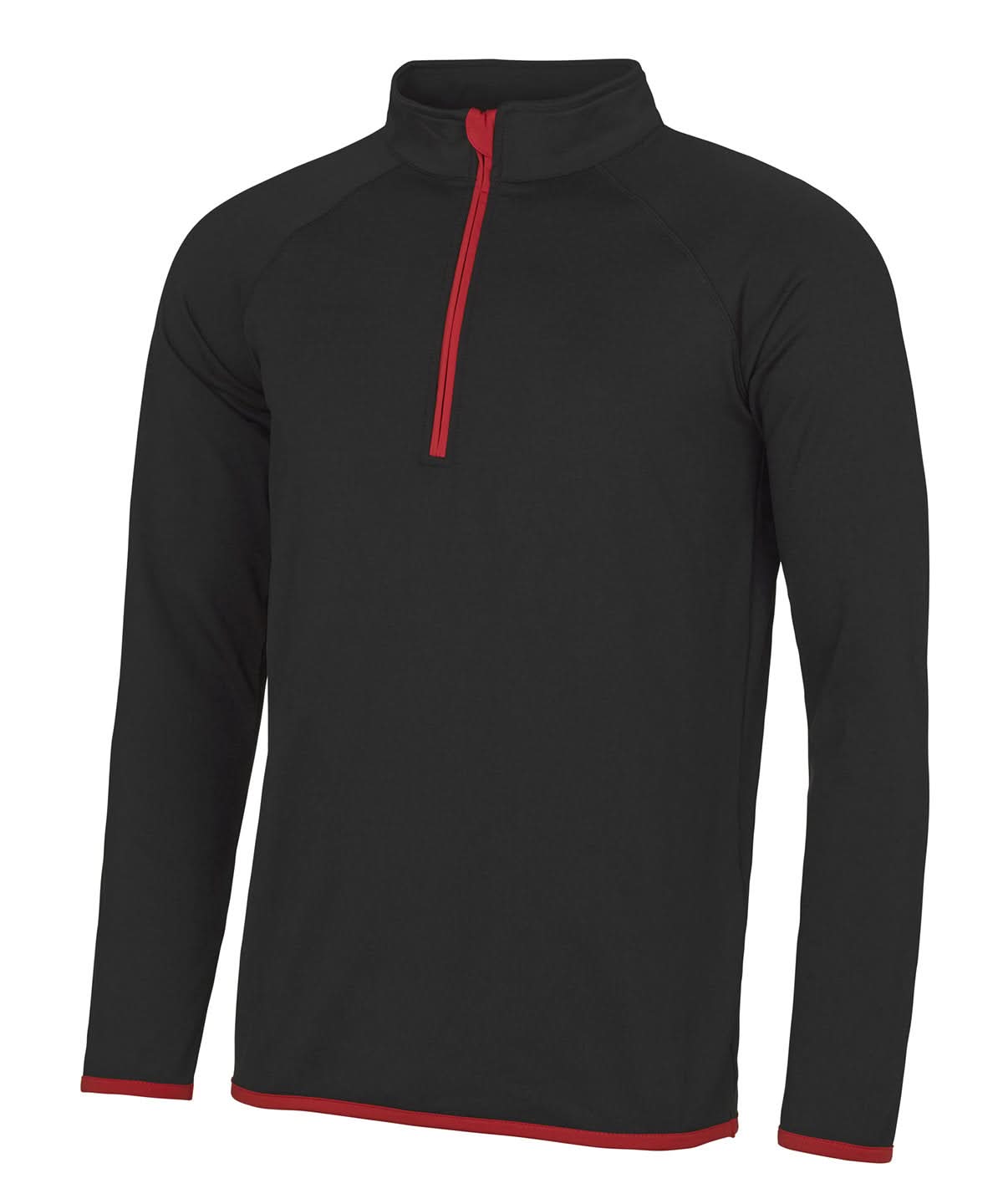 AWDis Just Cool Cool zip sweatshirt JC031 - Jet Black Fire Red - Customisable Sweatshirts