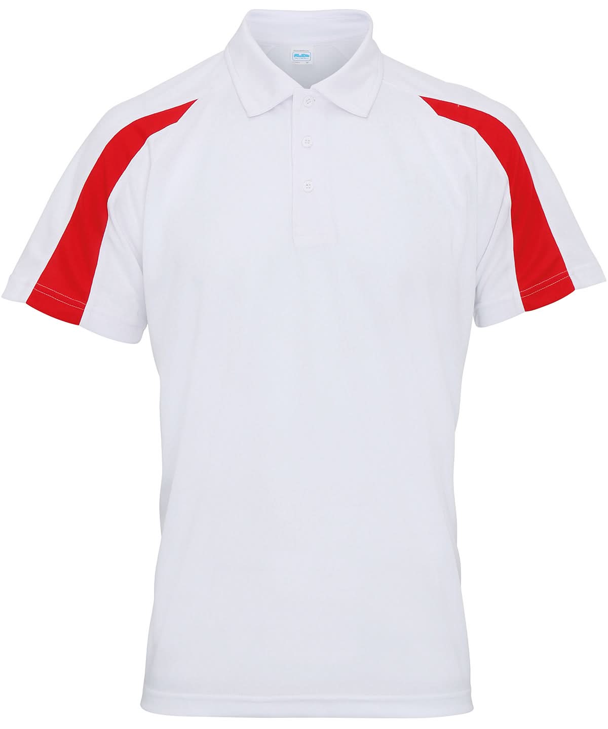 AWDis Just Cool Contrast cool polo JC043 - Arctic White Fire Red - Customisable Polos