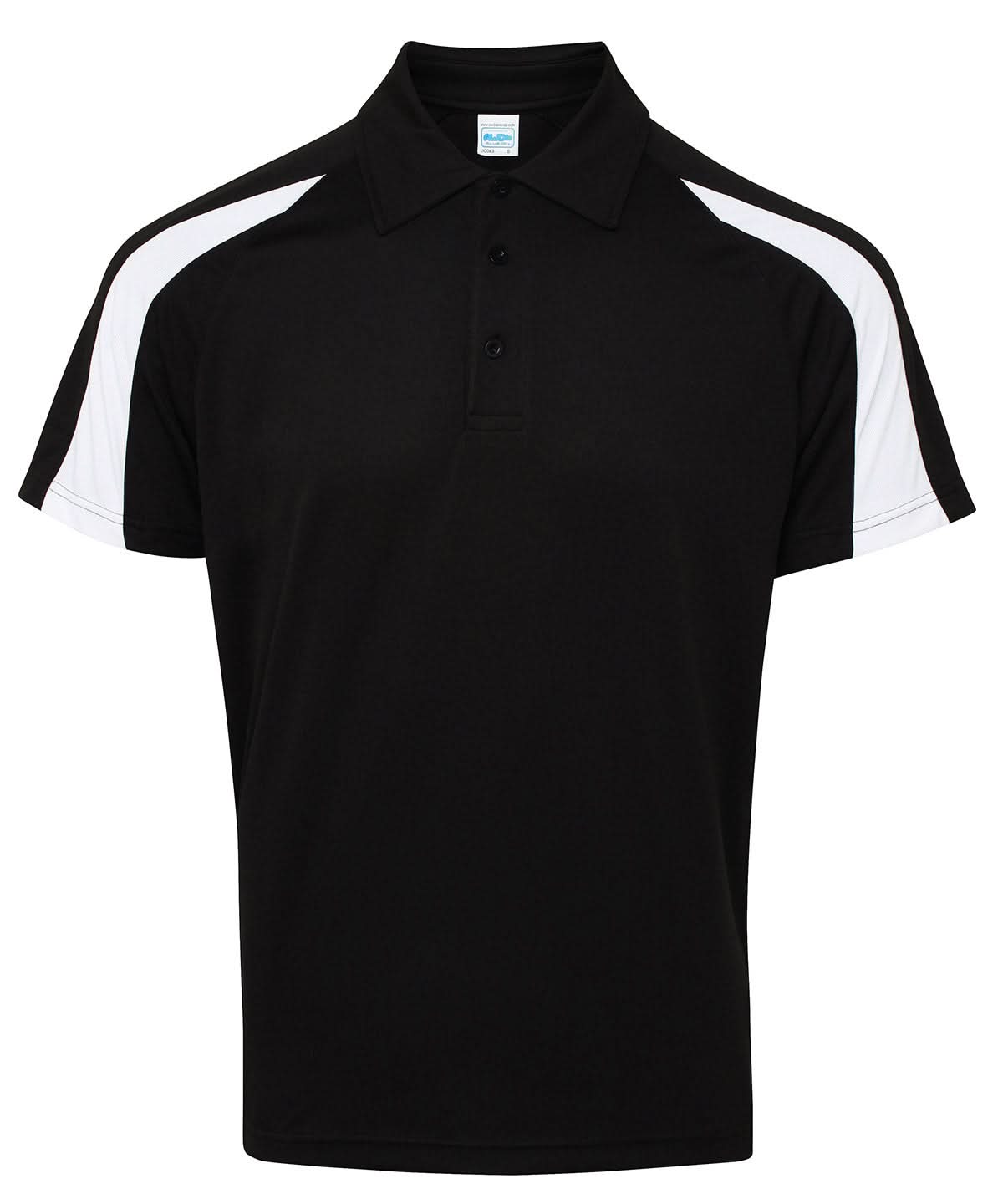 AWDis Just Cool Contrast cool polo JC043 - Jet Black Arctic White - Customisable Polos