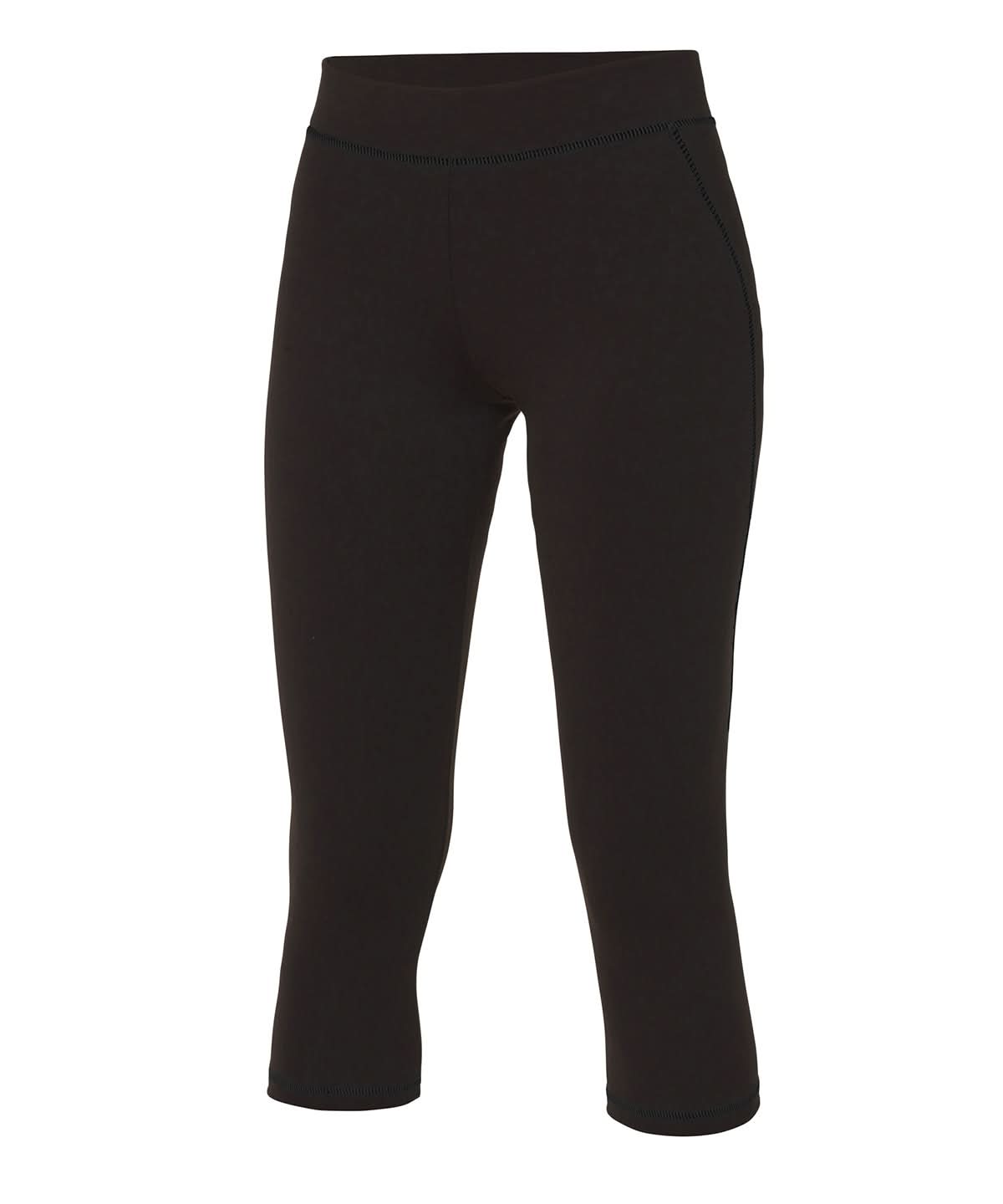 AWDis Just Cool Womens cool capri JC086 - Jet Black - Customisable Leggings