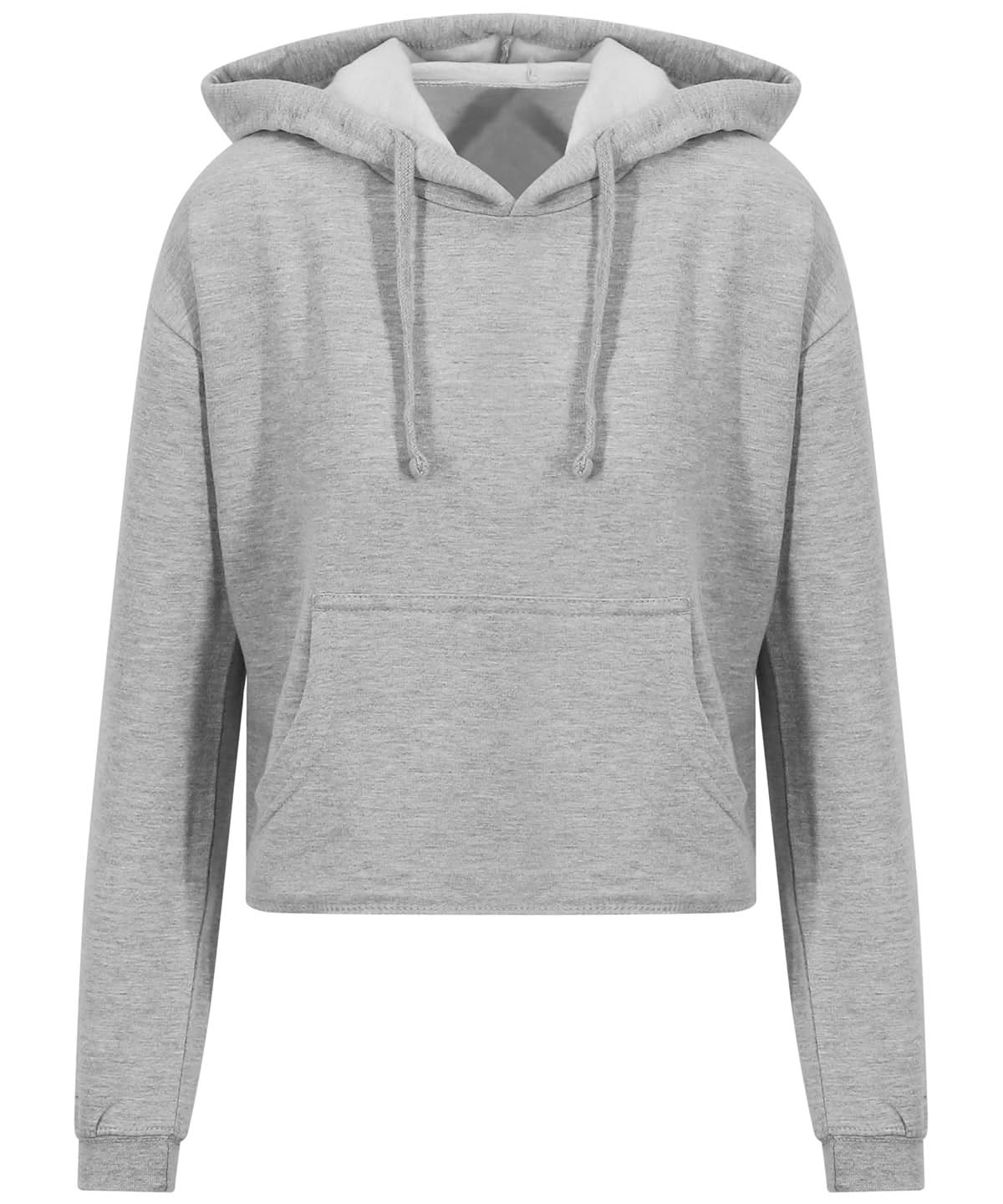 AWDis Just Hoods Womens cropped hoodie JH016 - Heather Grey - Customisable Hoodies