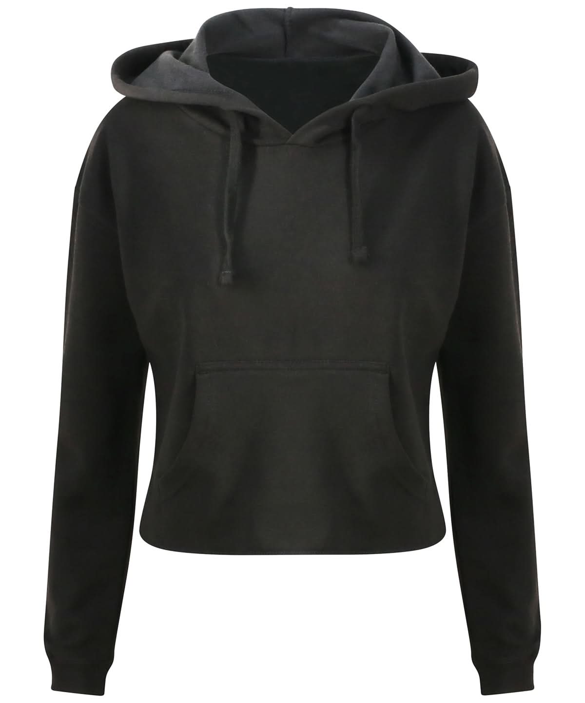 AWDis Just Hoods Womens cropped hoodie JH016 - Jet Black - Customisable Hoodies