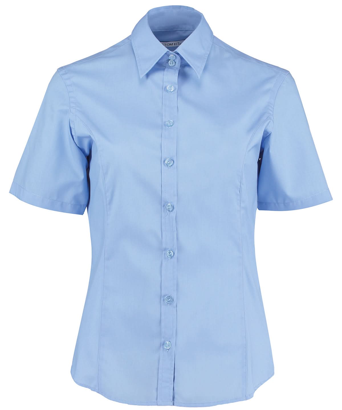 Kustom Kit Business blouse short sleeved tailored fit K742F - Light Blue - Customisable Shirts