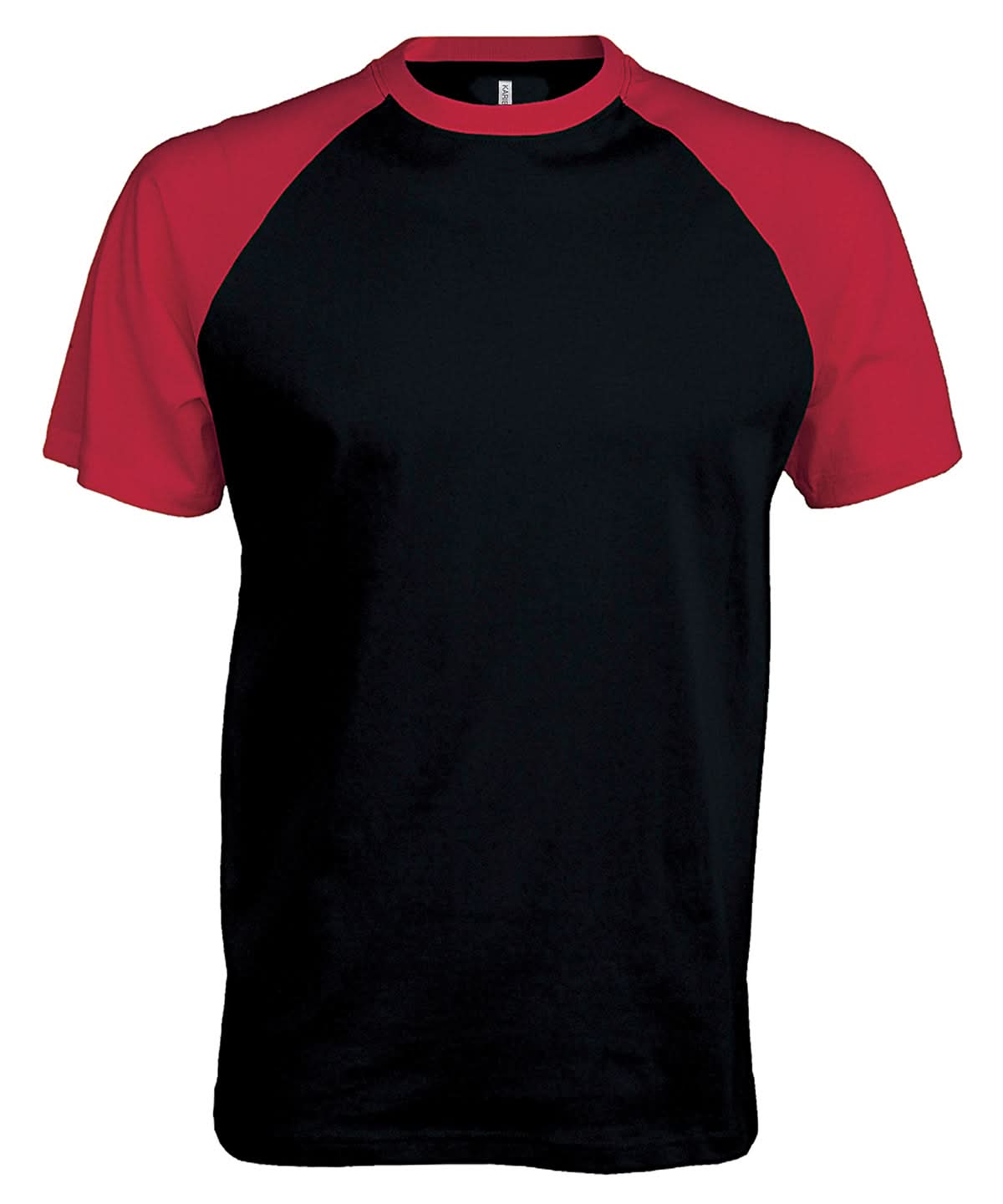 Kariban Baseball Short sleeved two tone T shirt KB330 - Black Red - Customisable T-Shirts