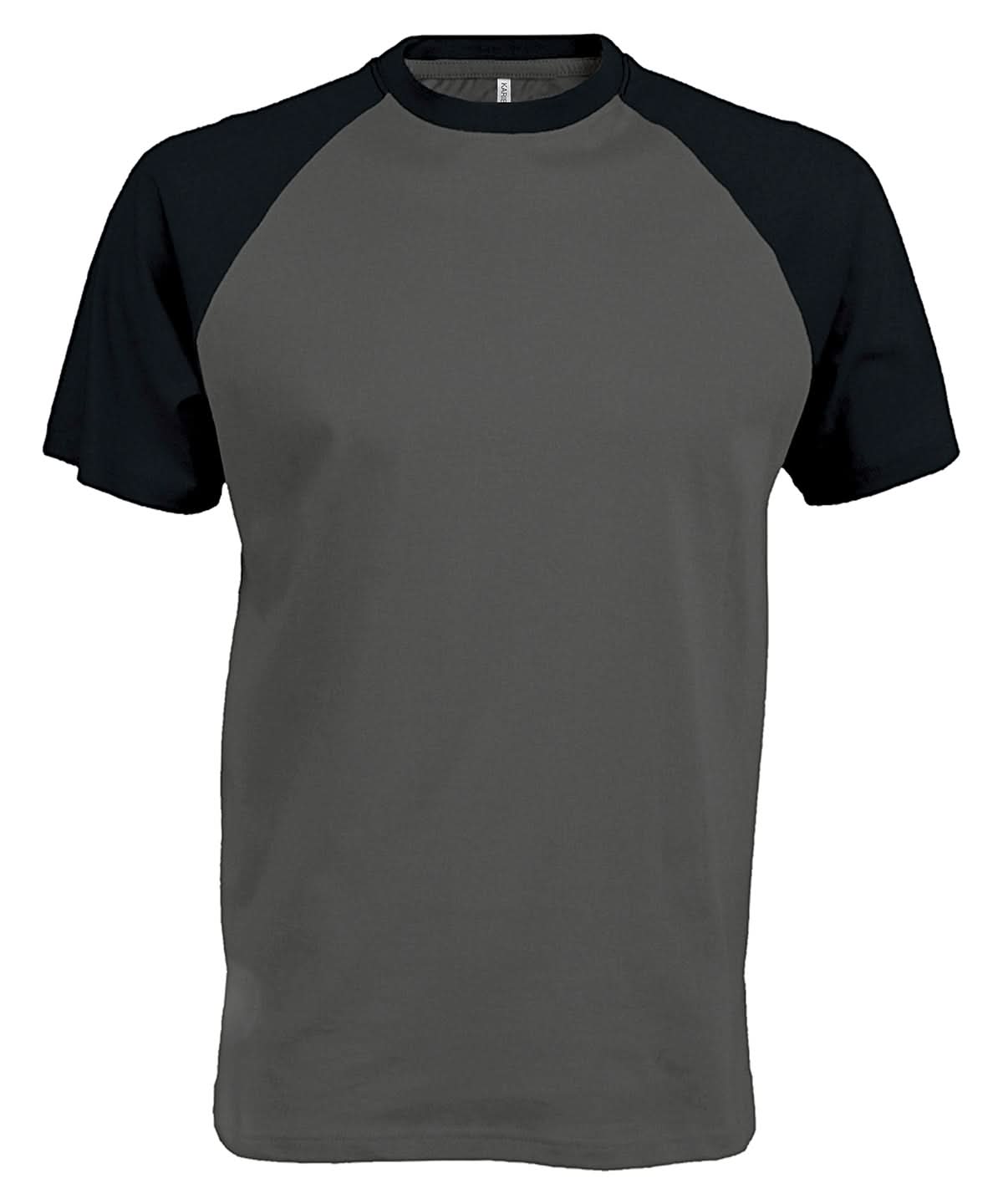 Kariban Baseball Short sleeved two tone T shirt KB330 - Slate Grey Black - Customisable T-Shirts