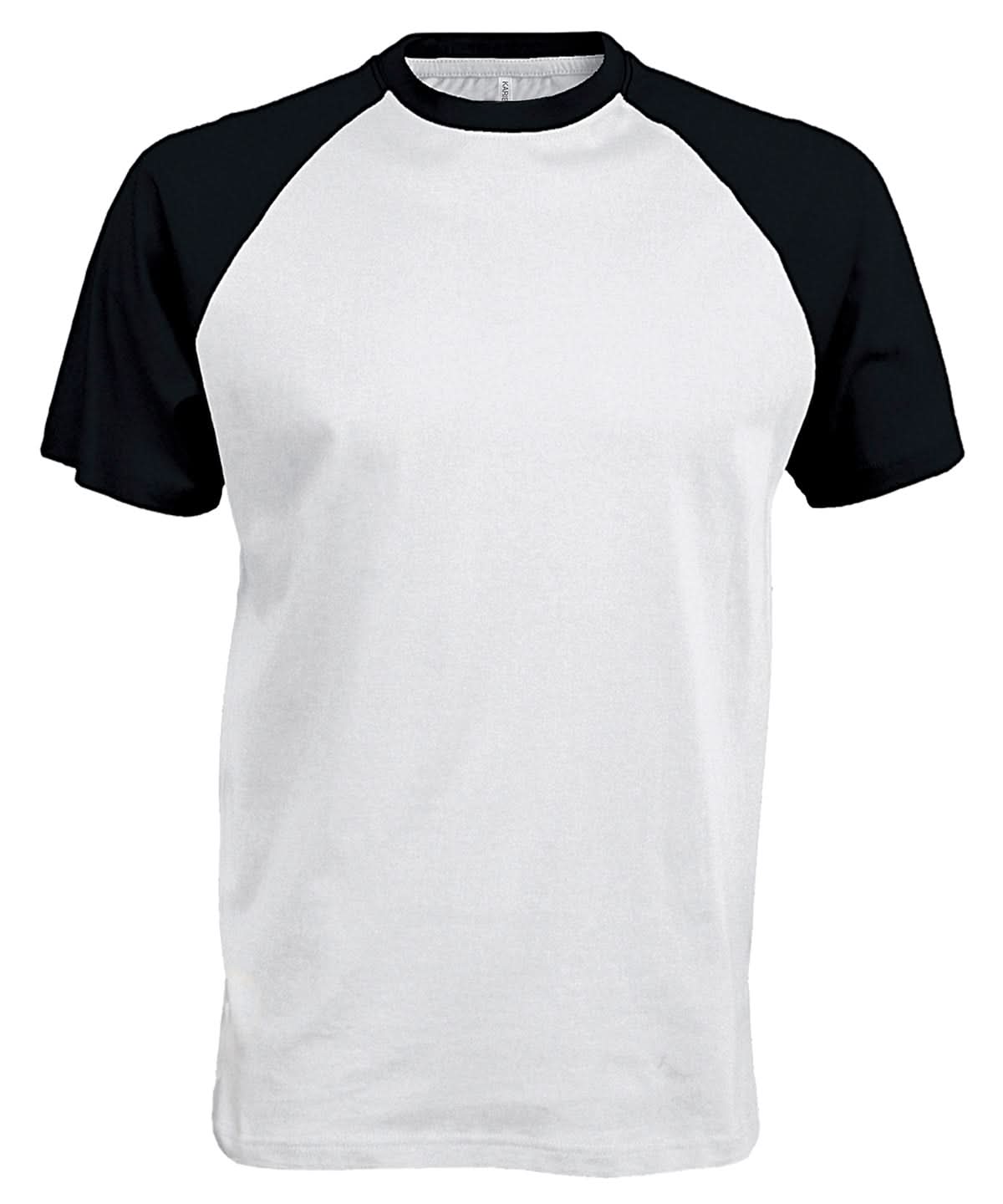 Kariban Baseball Short sleeved two tone T shirt KB330 - White Black - Customisable T-Shirts