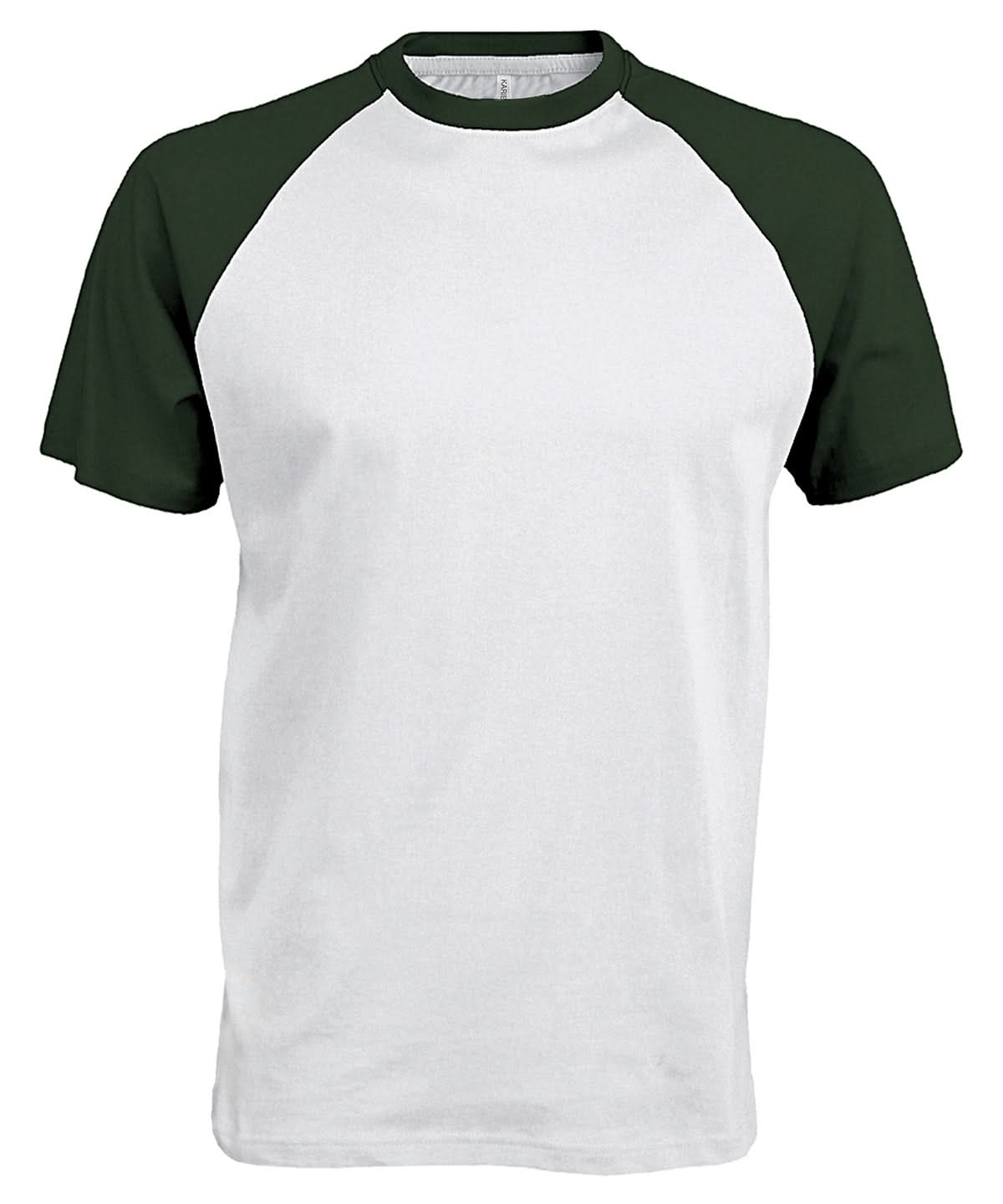 Kariban Baseball Short sleeved two tone T shirt KB330 - White Forest - Customisable T-Shirts