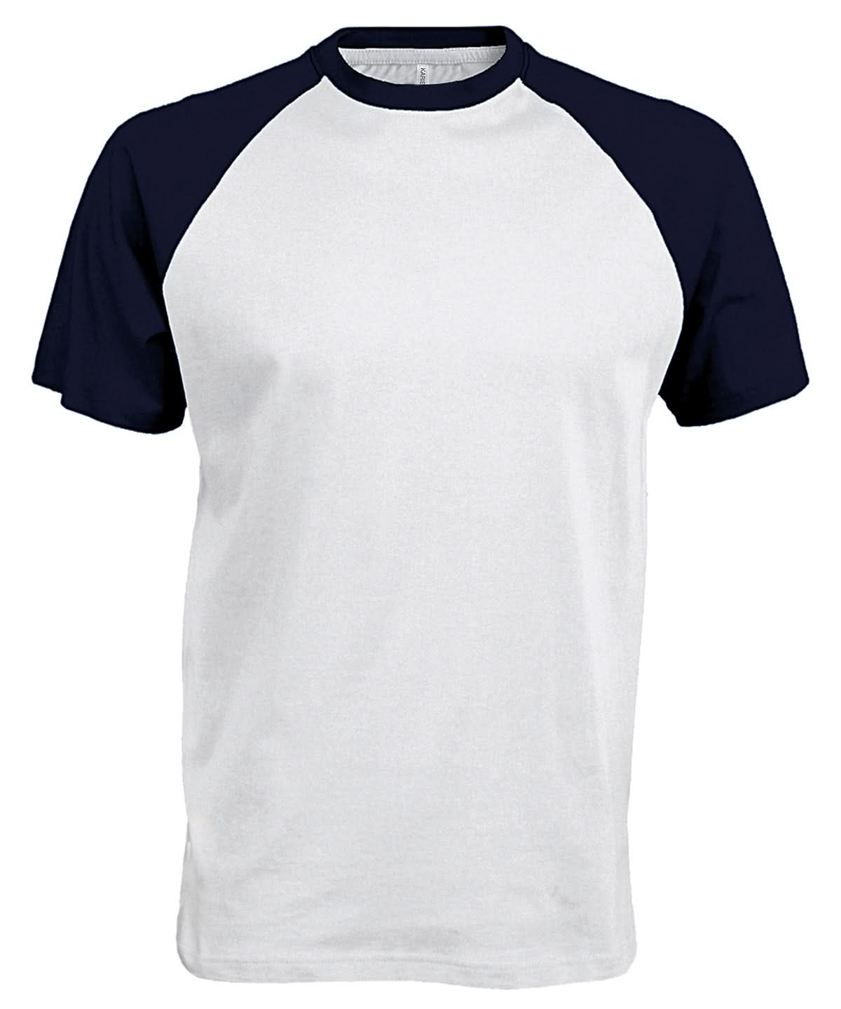 Kariban Baseball Short sleeved two tone T shirt KB330 - White Navy - Customisable T-Shirts