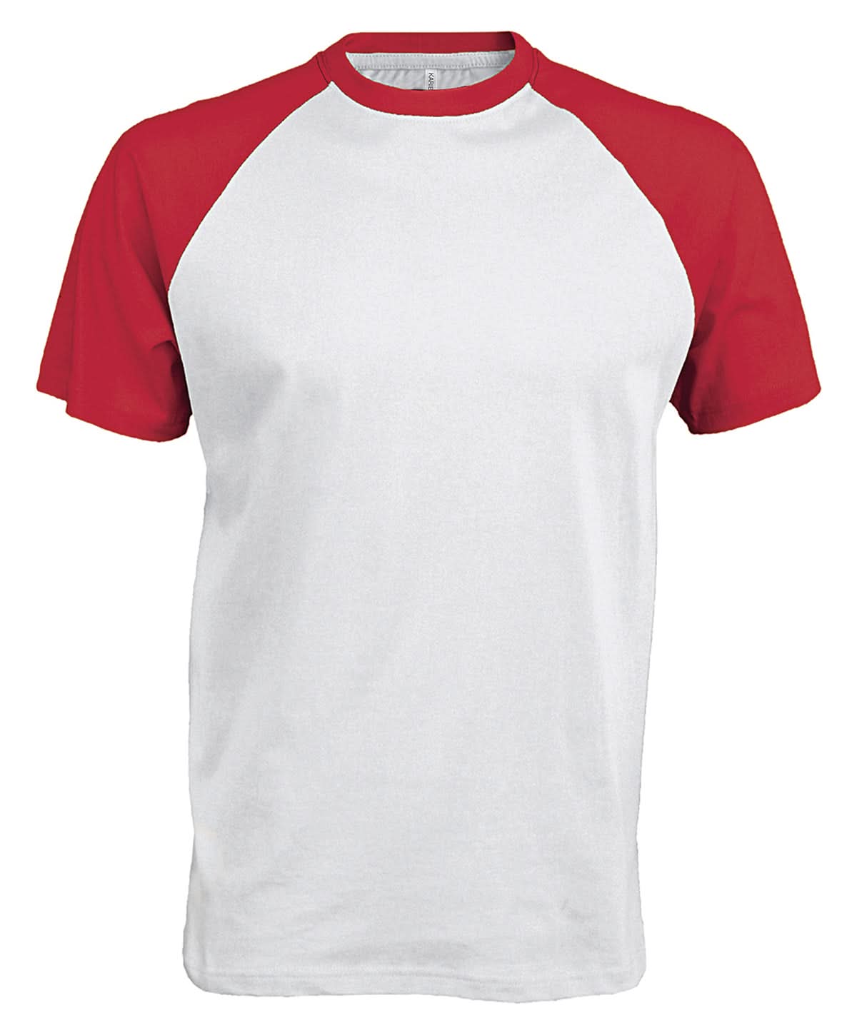 Kariban Baseball Short sleeved two tone T shirt KB330 - White Red - Customisable T-Shirts