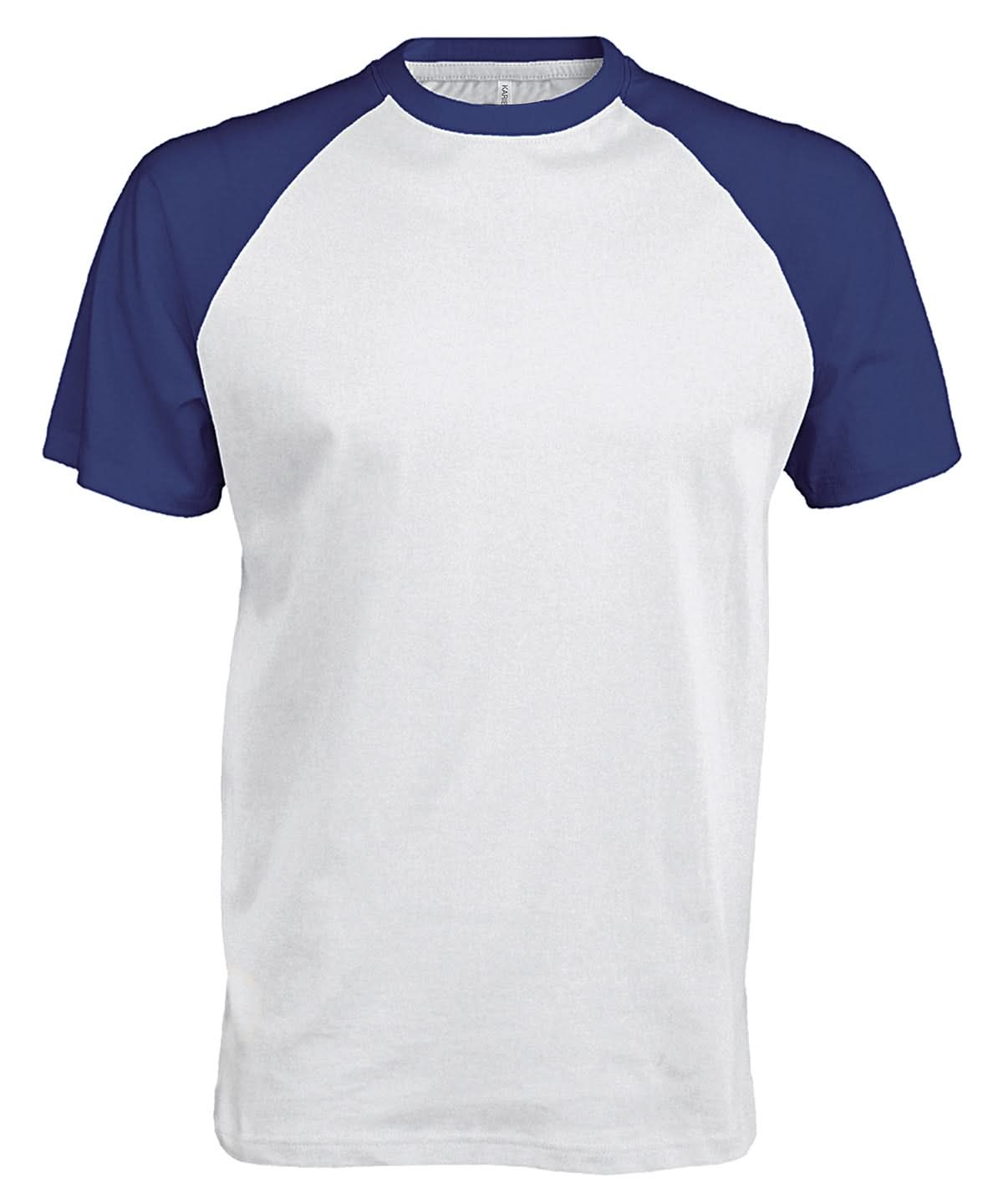 Kariban Baseball Short sleeved two tone T shirt KB330 - White Royal - Customisable T-Shirts