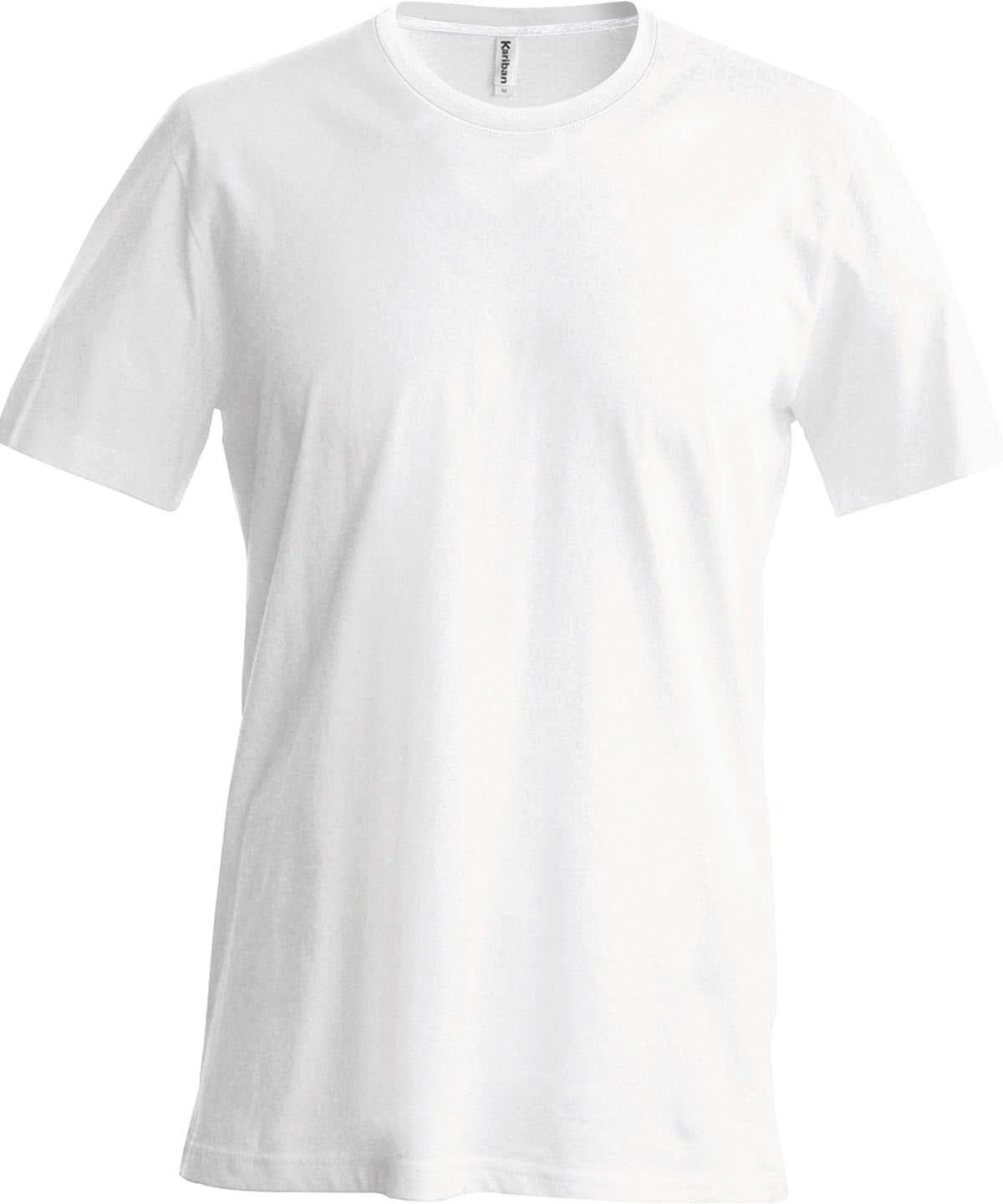 Kariban Short sleeved crew neck T shirt KB356 - White - Customisable T-Shirts