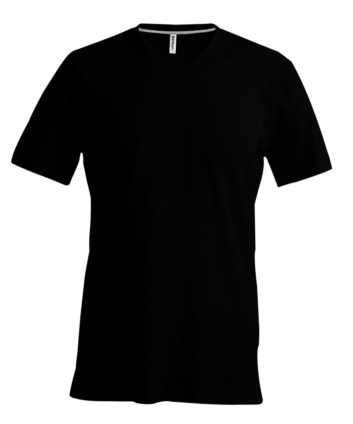 Kariban Mens short sleeved V neck T shirt KB357 - Black - Customisable T-Shirts