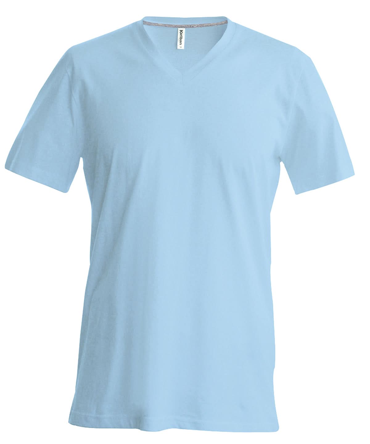 Kariban Mens short sleeved V neck T shirt KB357 - Sky Blue - Customisable T-Shirts