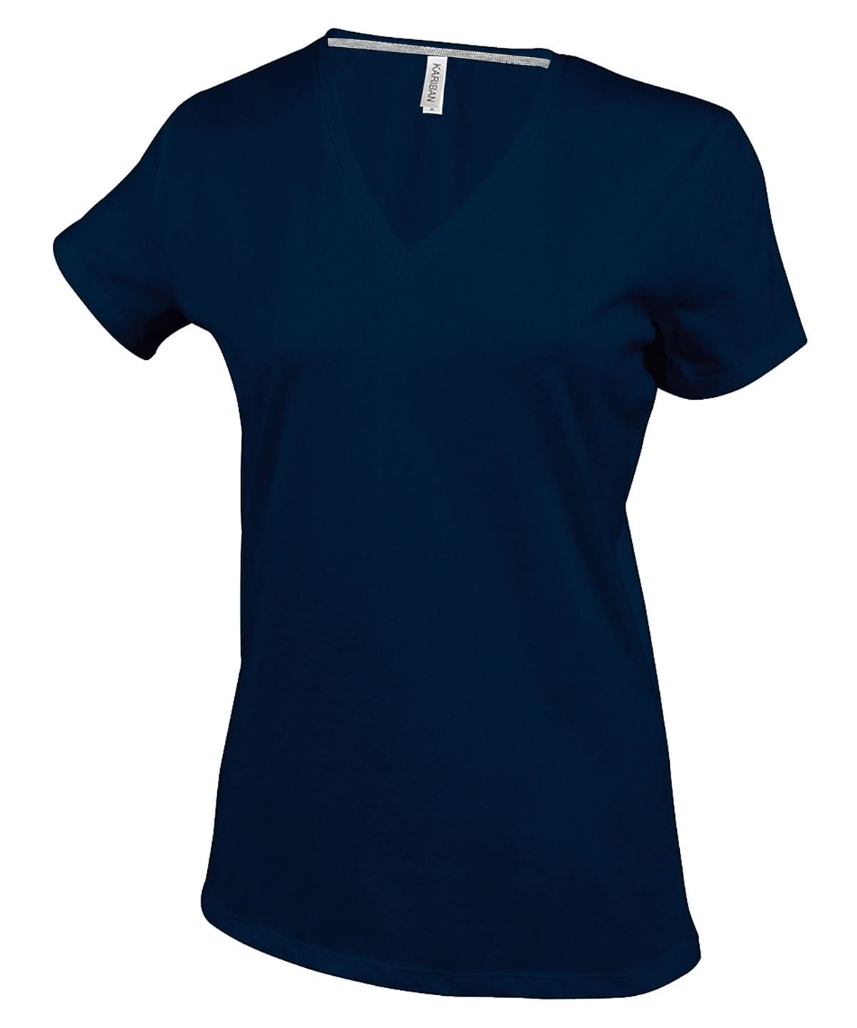 Kariban Ladies short sleeved V neck T shirt KB381 - Navy - Customisable T-Shirts