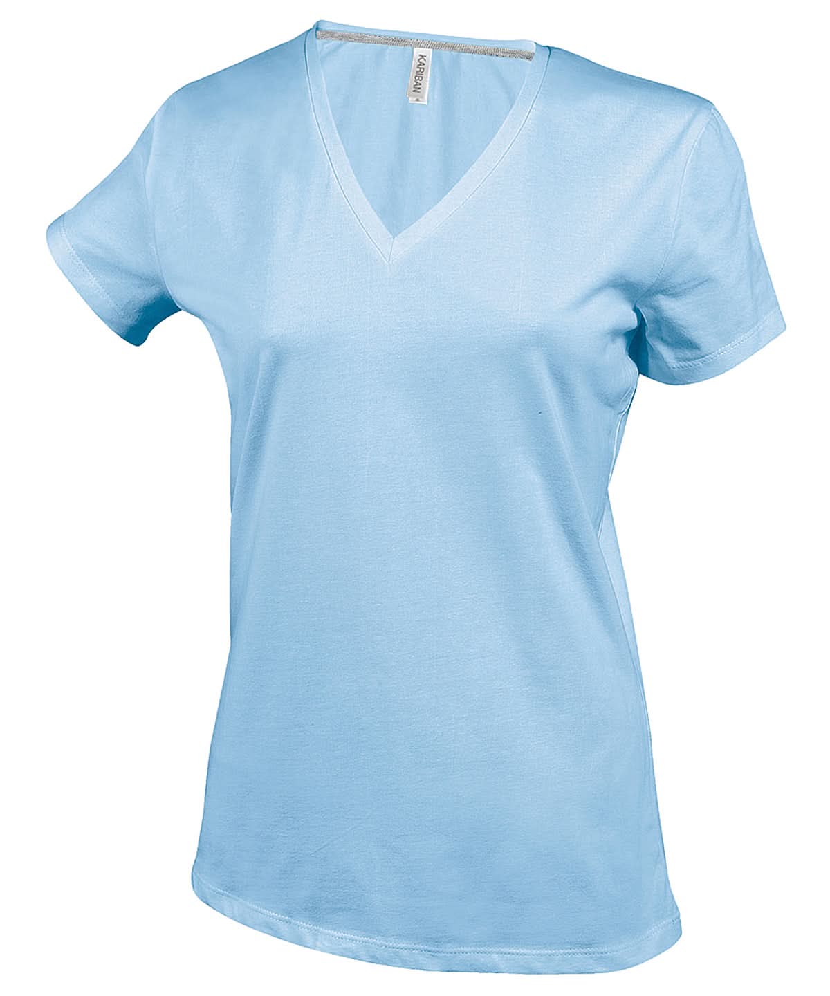 Kariban Ladies short sleeved V neck T shirt KB381 - Sky Blue - Customisable T-Shirts