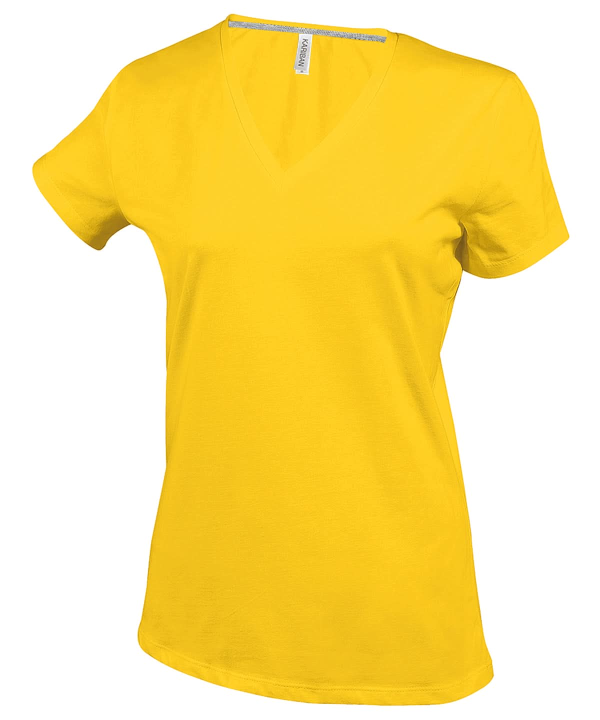 Kariban Ladies short sleeved V neck T shirt KB381 - Yellow - Customisable T-Shirts