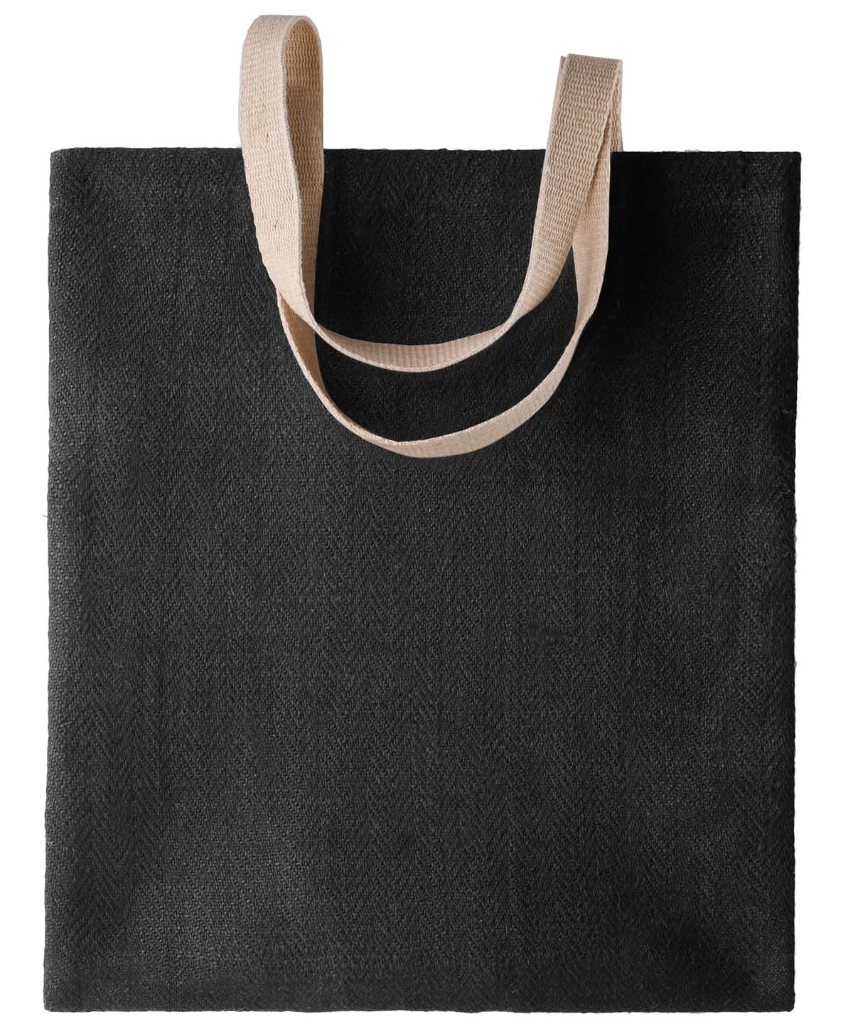KiMood 100 natural yarn dyed jute bag KI009 - Black One size - Customisable Bags