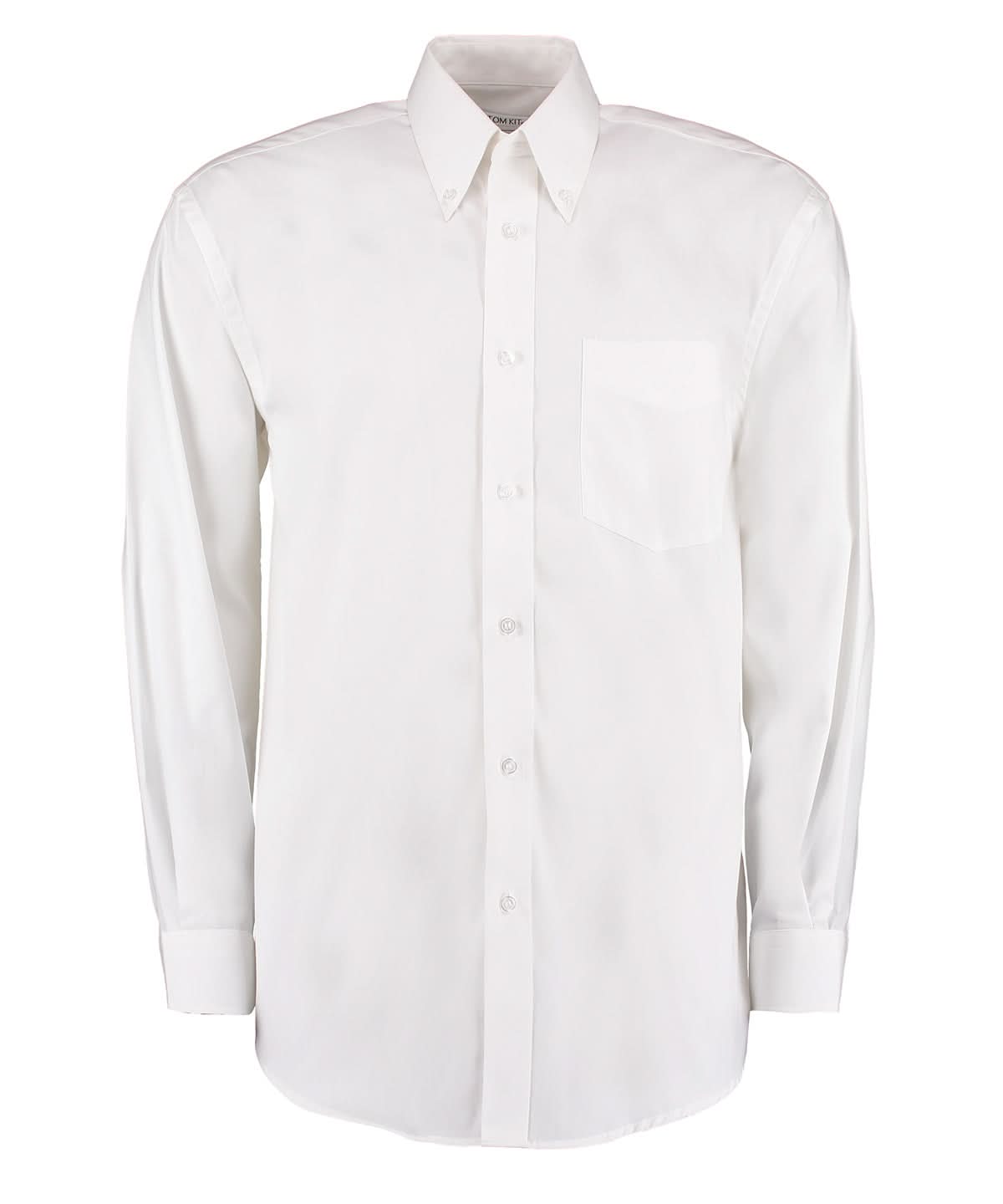 Kustom Kit Corporate Oxford shirt long sleeved classic fit White KK105 - White - Customisable Shirts