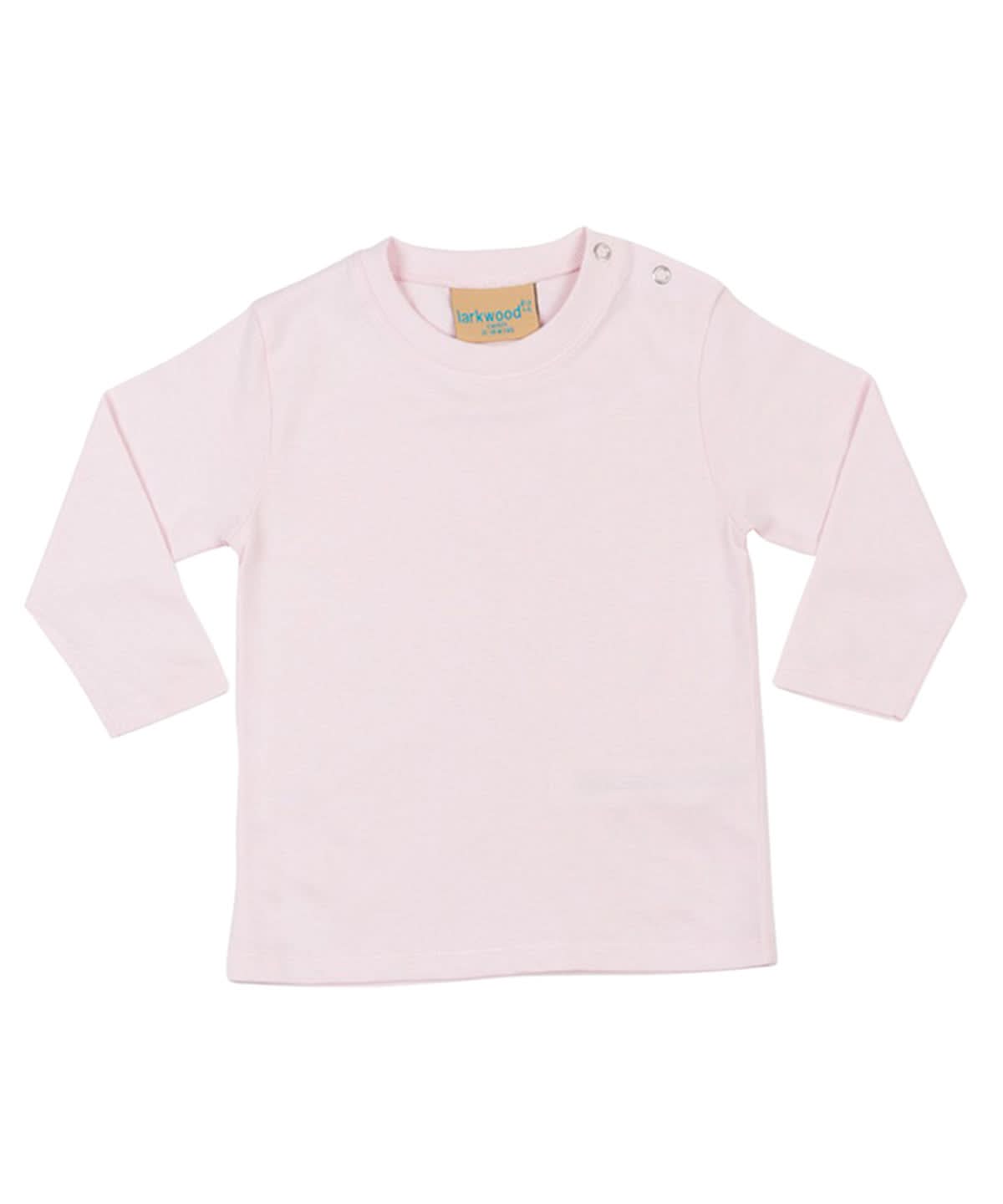 Larkwood Long Sleeved T Shirt LW21T - Pale Pink - Customisable T-Shirts