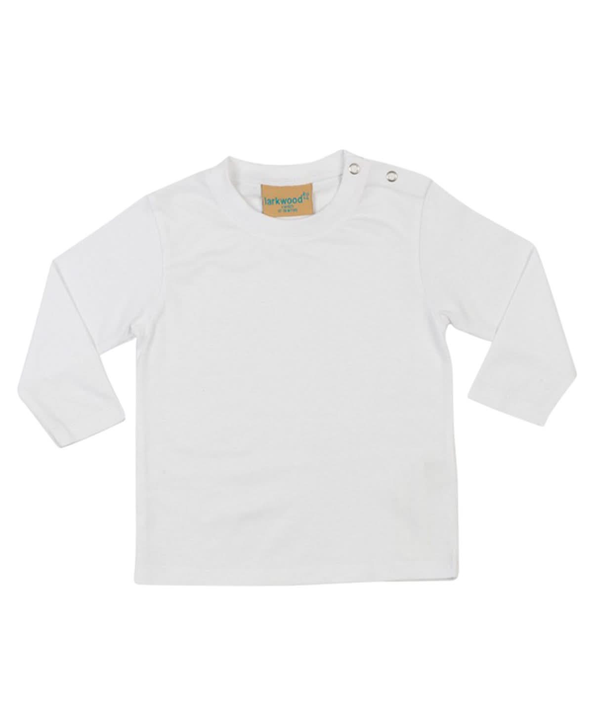 Larkwood Long Sleeved T Shirt LW21T - White - Customisable T-Shirts