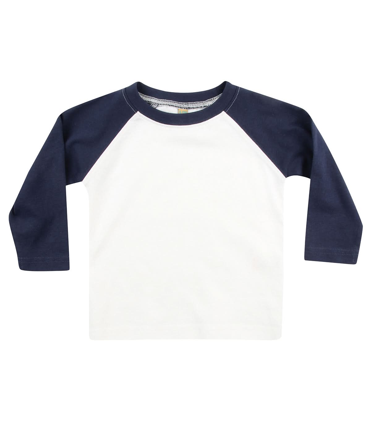Larkwood Long Sleeve Baseball T Shirt LW25T - White Navy - Customisable T-Shirts