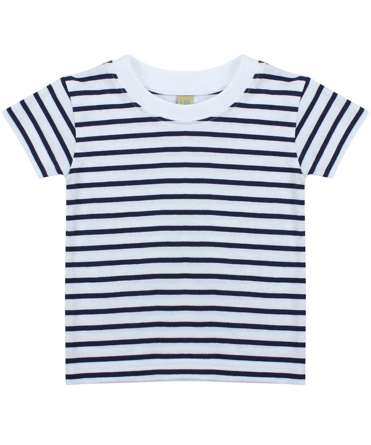 Larkwood Short Sleeve Striped T Shirt LW27T - White Oxford Navy - Customisable T-Shirts