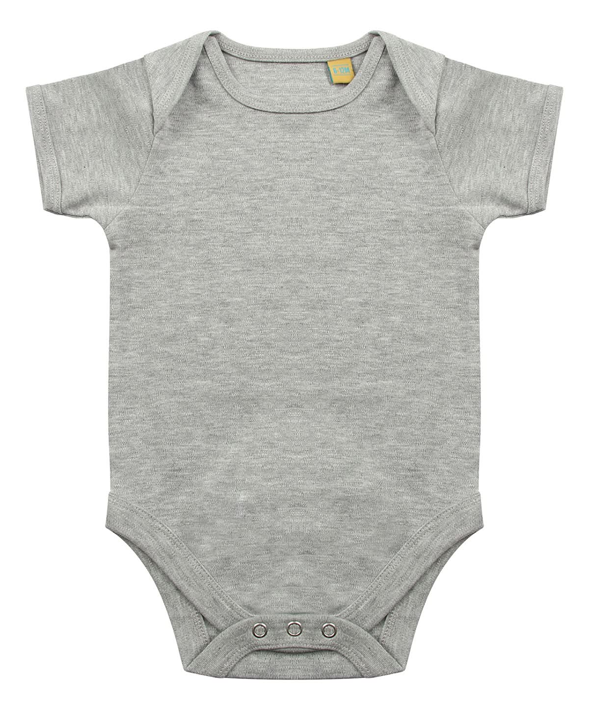 Larkwood Short Sleeved Bodysuit With Envelope Neck Opening LW55T - Heather Grey - Customisable Bodysuits