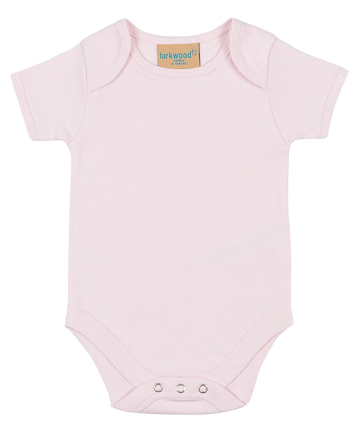 Larkwood Short Sleeved Bodysuit With Envelope Neck Opening LW55T - Pale Pink - Customisable Bodysuits