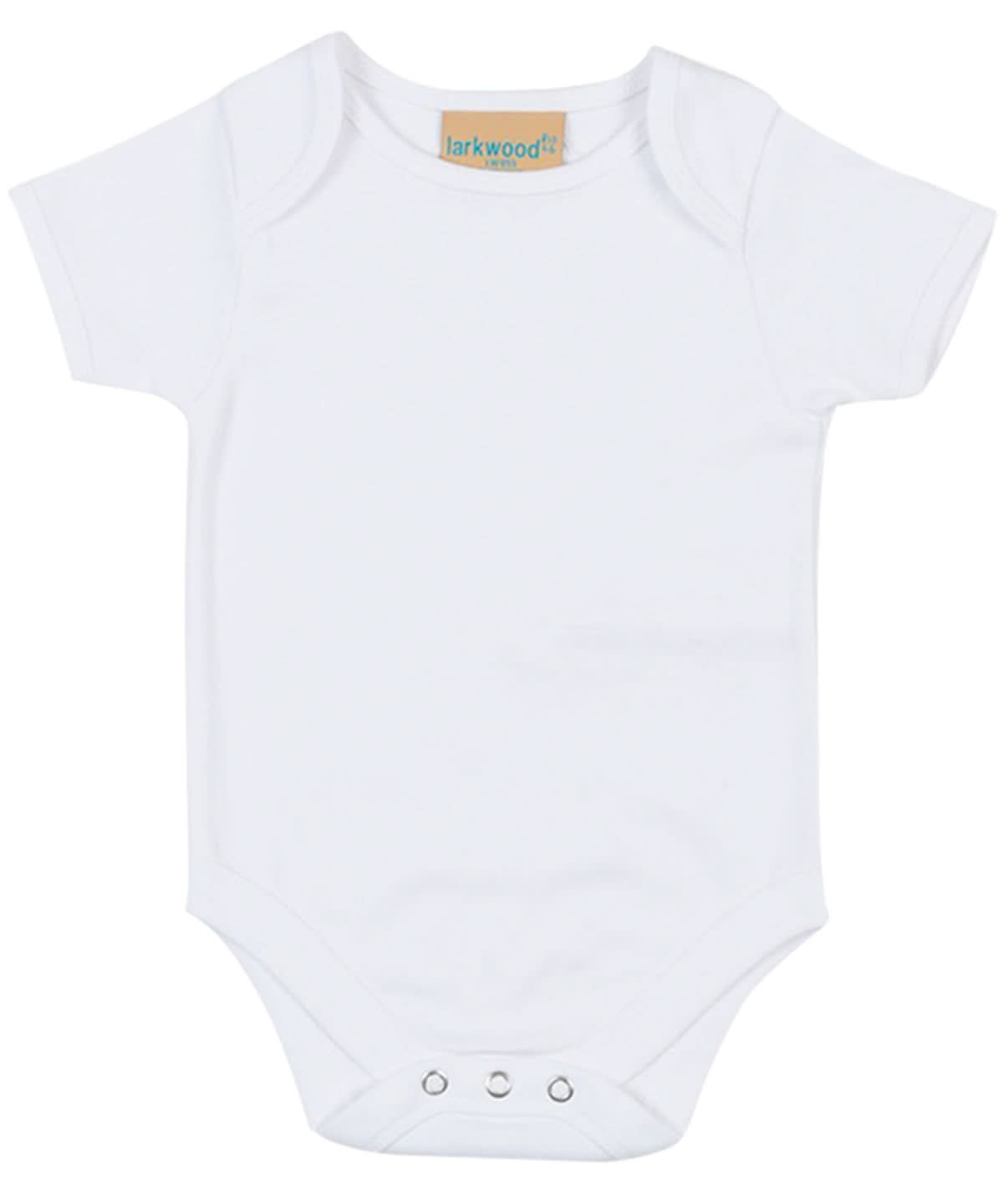 Larkwood Short Sleeved Bodysuit With Envelope Neck Opening LW55T - White - Customisable Bodysuits