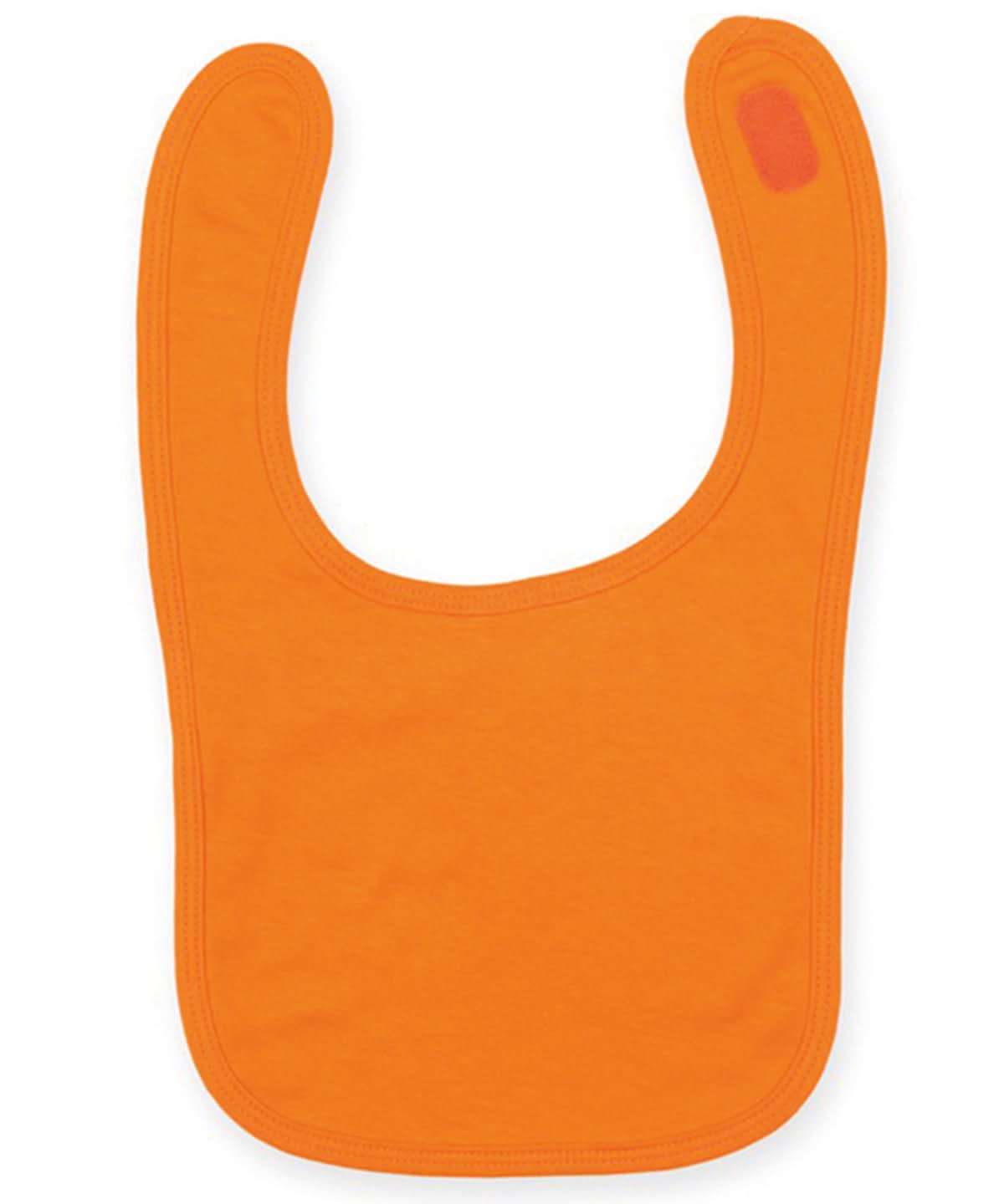 Larkwood Plain And Contrast Bib LW82T - Orange One size - Customisable Bibs