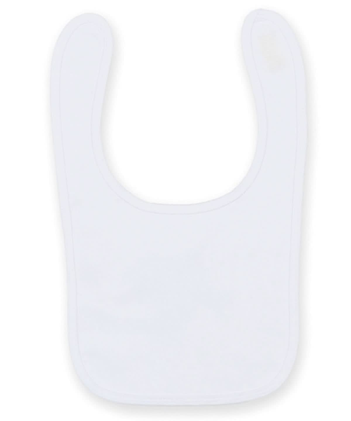 Larkwood Plain And Contrast Bib LW82T - White One size - Customisable Bibs