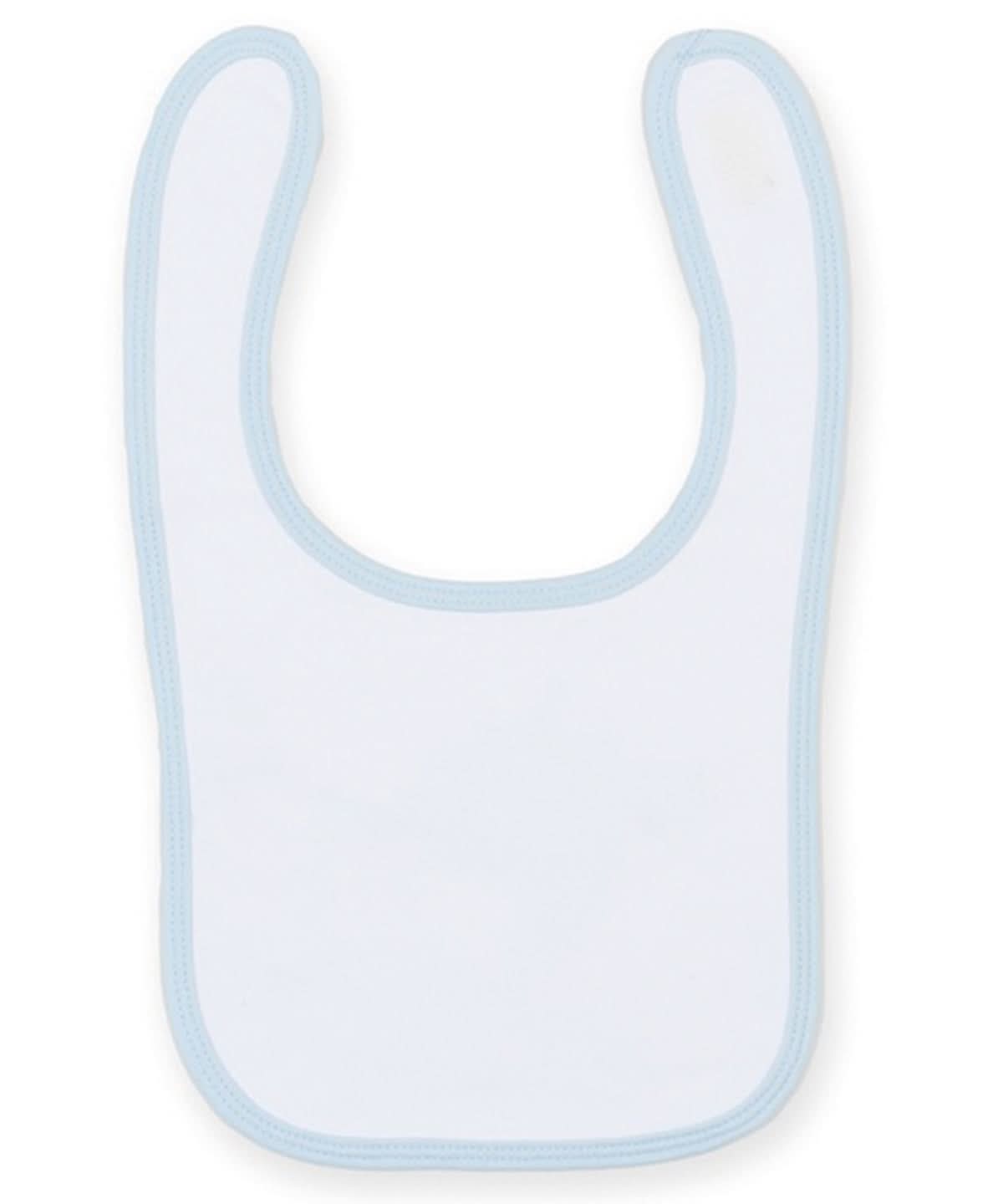 Larkwood Plain And Contrast Bib LW82T - White Pale Blue One size - Customisable Bibs
