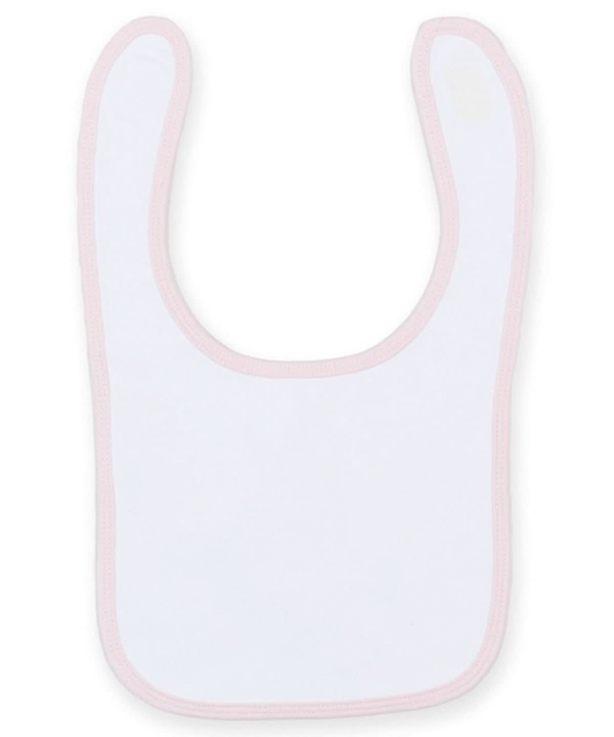Larkwood Plain And Contrast Bib LW82T - White Pale Pink One size - Customisable Bibs