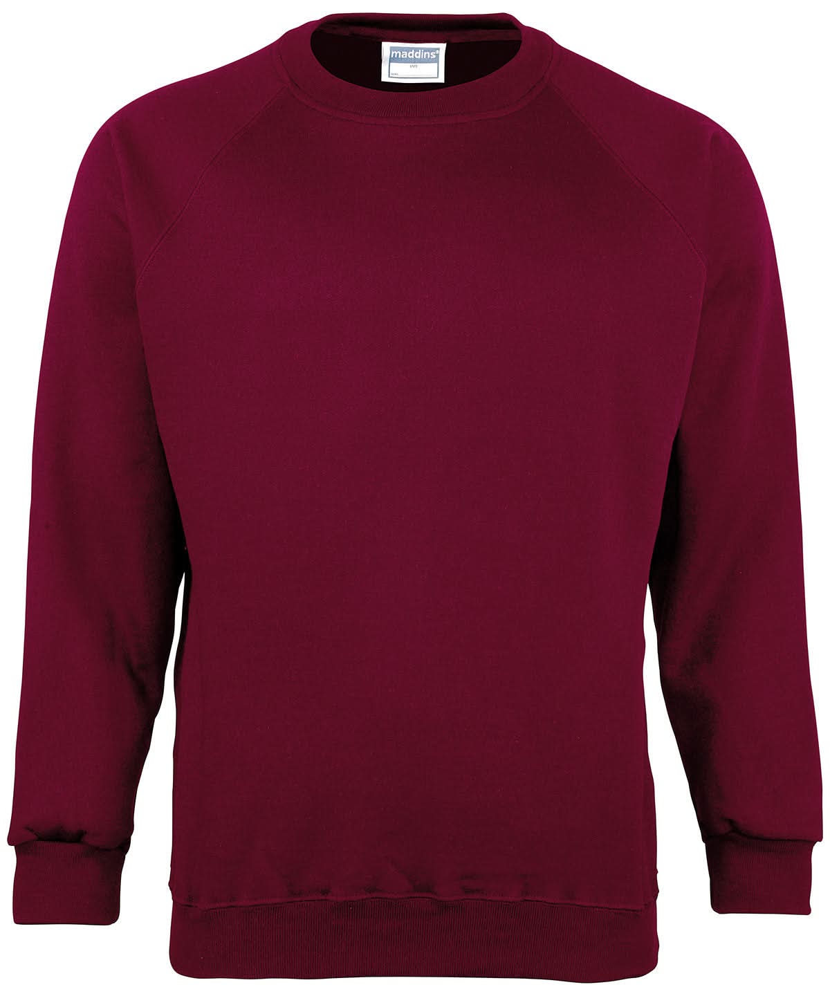 Maddins Kids Coloursure sweatshirt MD01B - Burgundy - Customisable Sweatshirts
