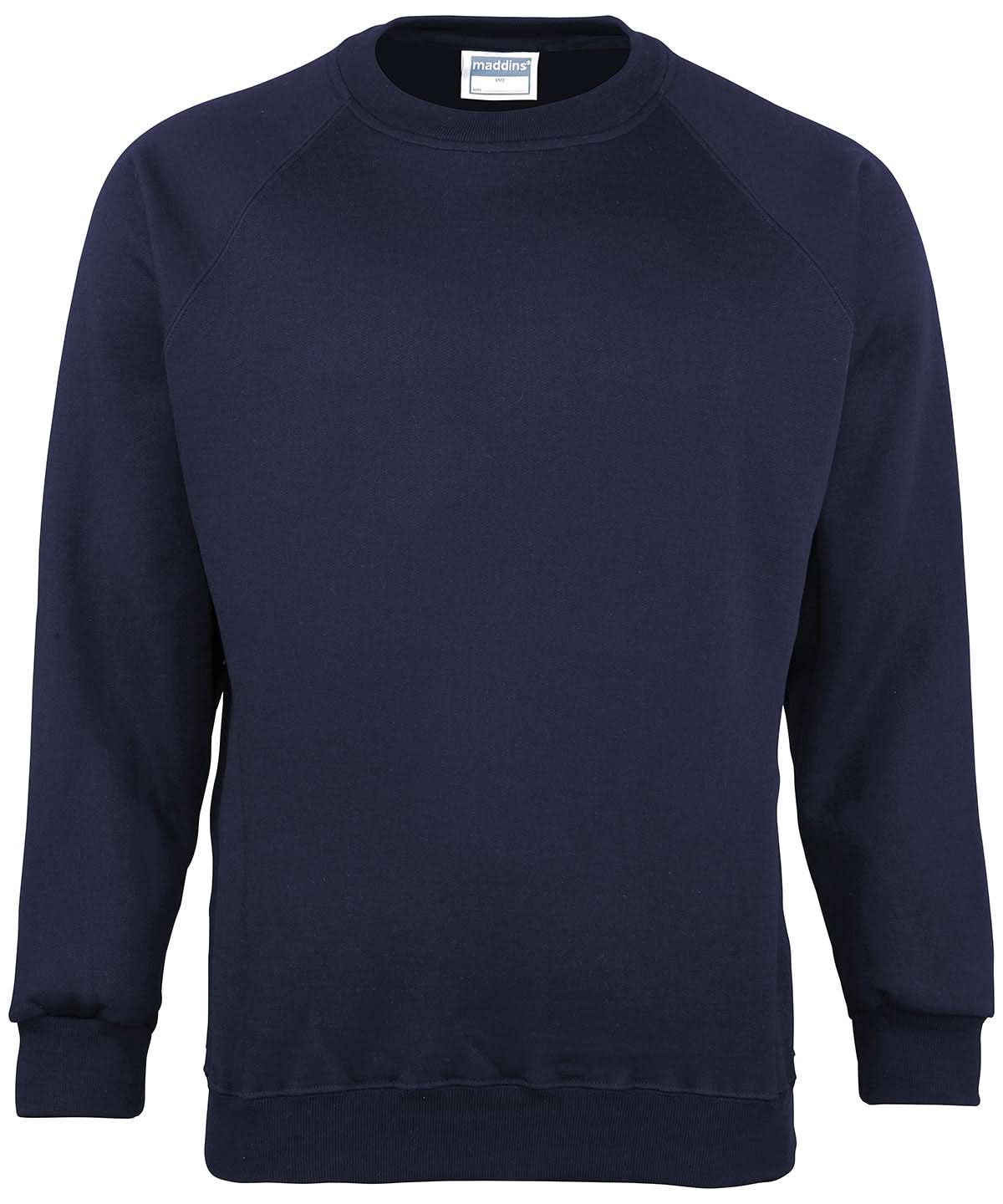 Maddins Kids Coloursure sweatshirt MD01B - Navy - Customisable Sweatshirts