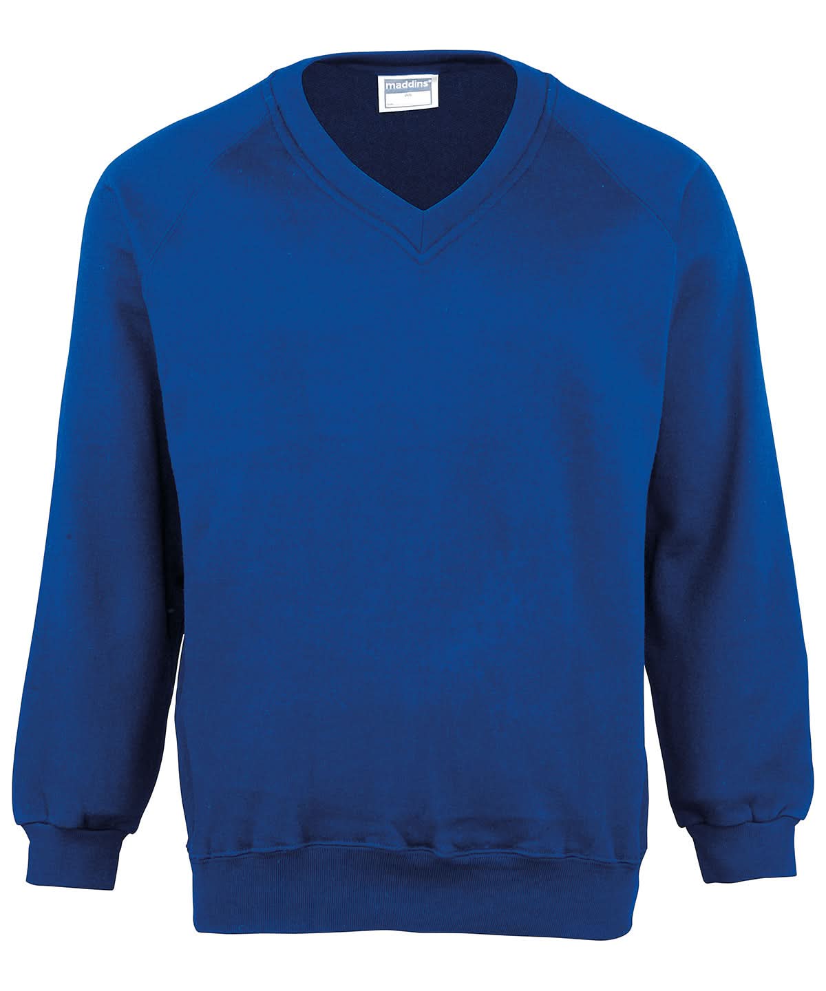 Maddins Kids Coloursure v neck sweatshirt MD02B - Royal - Customisable Sweatshirts