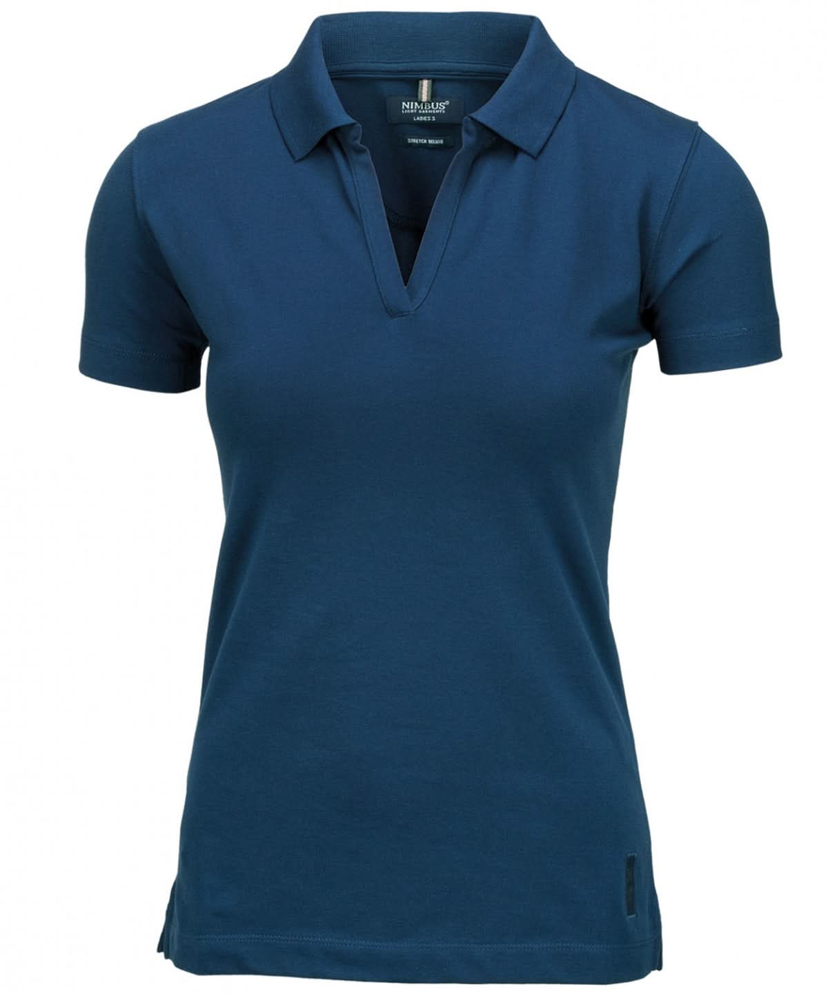 Nimbus Womens Harvard v neck stretch deluxe polo NB52F - Indigo Blue - Customisable Polos
