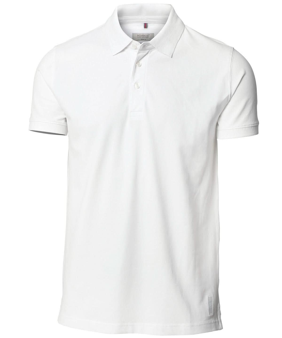 Nimbus Harvard classic stretch deluxe polo NB52M - White - Customisable Polos
