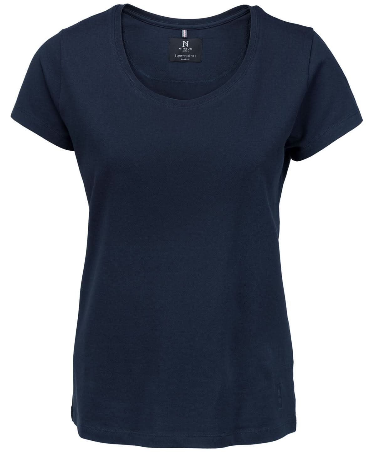 Nimbus Womens Danbury the piqu tee NB72F - Navy - Customisable T-Shirts