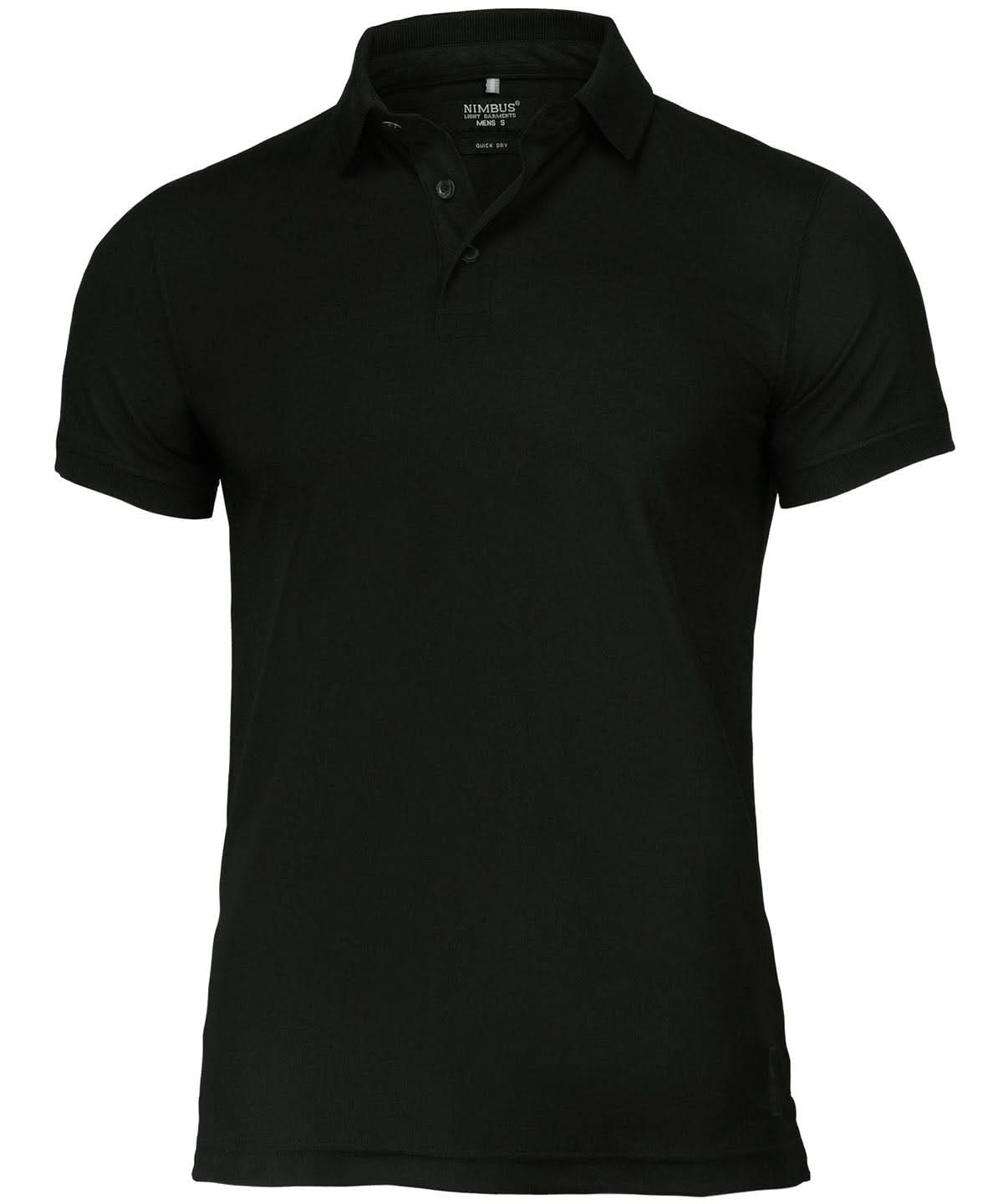 Nimbus Clearwater quick dry performance polo NB86M - Black - Customisable Polos