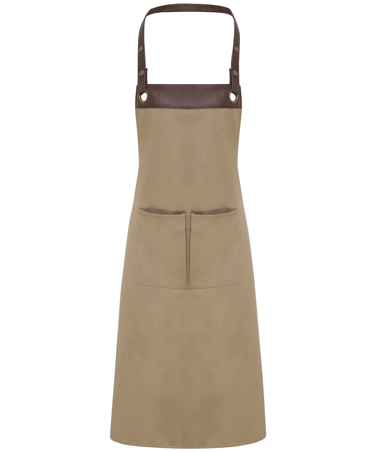 Premier Espresso bib apron PR123 - Khaki Brown One size - Customisable Apron