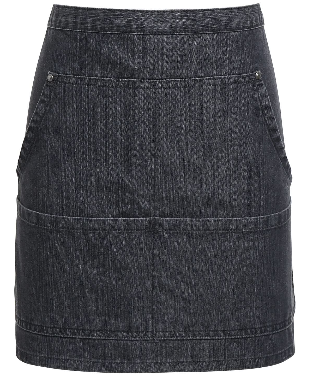 Premier Jeans stitch denim waist apron PR125 - Black Denim One size - Customisable Apron