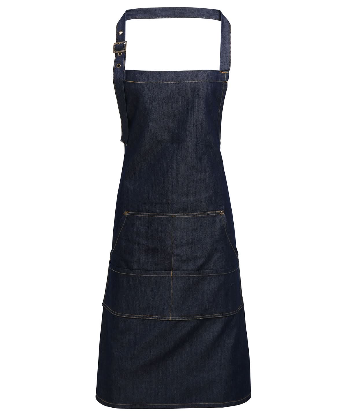 Premier Jeans stitch bib apron PR126 - Indigo Denim One size - Customisable Apron