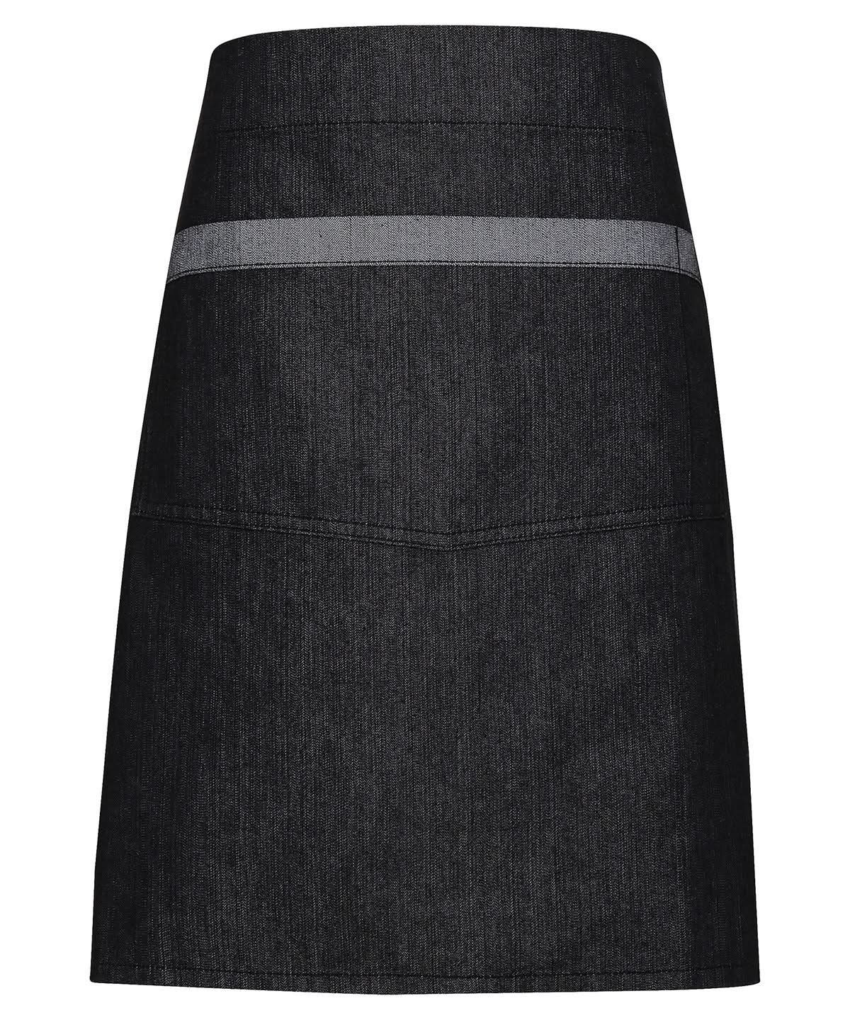 Premier Domain contrast denim waist apron PR128 - Black Denim One size - Customisable Apron
