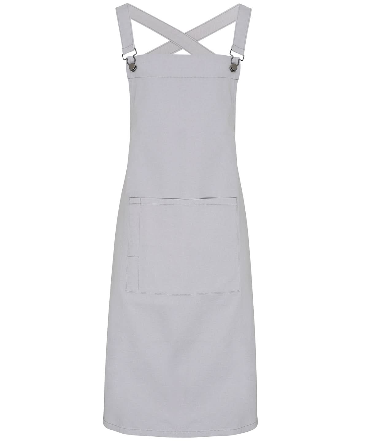 Premier Cross back barista bib apron PR129 - Silver One size - Customisable Apron